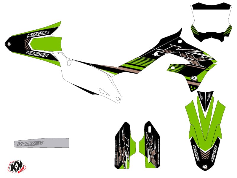 Kit graphique Moto Cross Impact Kawasaki 450 KXF Vert | Kawasaki | Kutvek - View 2