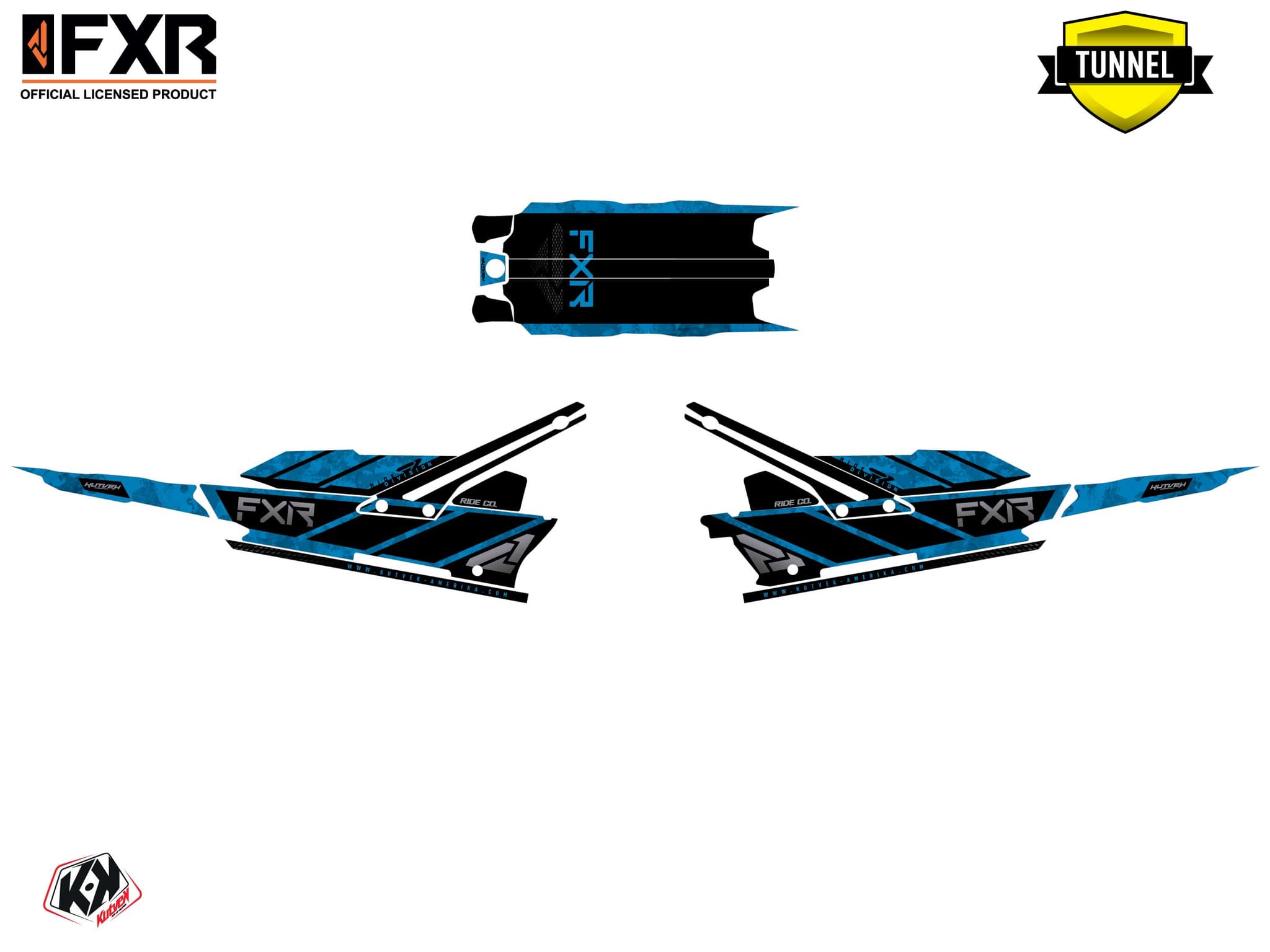 Graphic Kit Snowmobile Lynx Boondocker DS FXR Inert Blue | Lynx | Kutvek - View 2