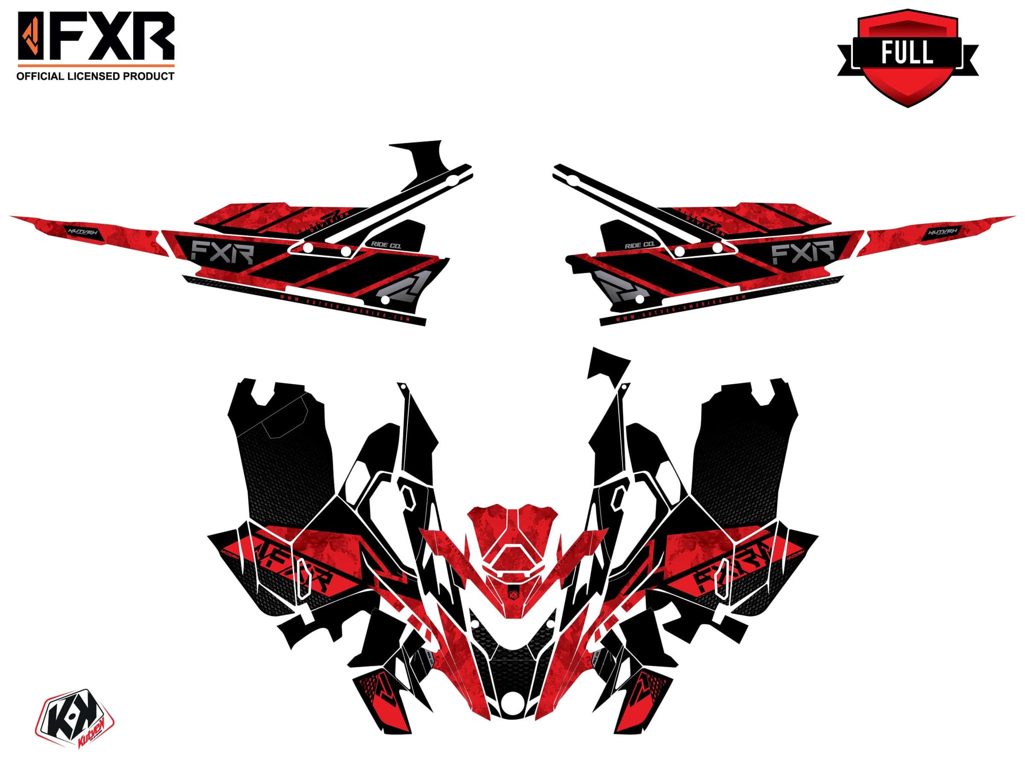 Graphic Kit Snowmobile Lynx Boondocker DS FXR Inert Red | Lynx | Kutvek - View 3