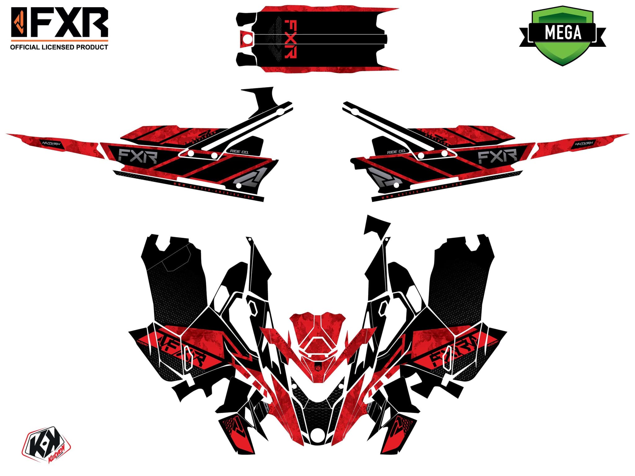 Graphic Kit Snowmobile Lynx Boondocker DS FXR Inert Red | Lynx | Kutvek - View 2
