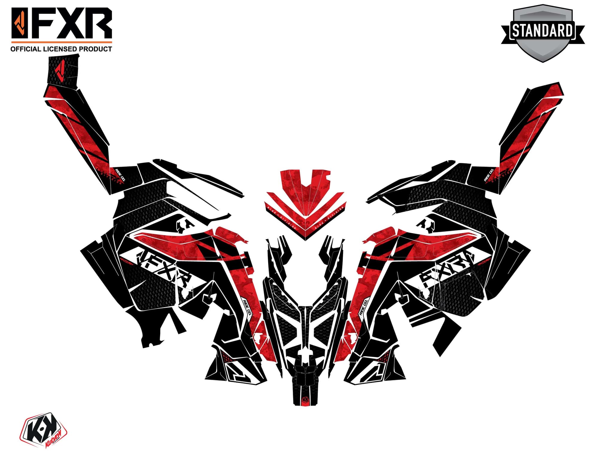 Kit graphique Motoneige POLARIS 600R Race Sled FXR INERT Rouge | Polaris | Kutvek - View 2