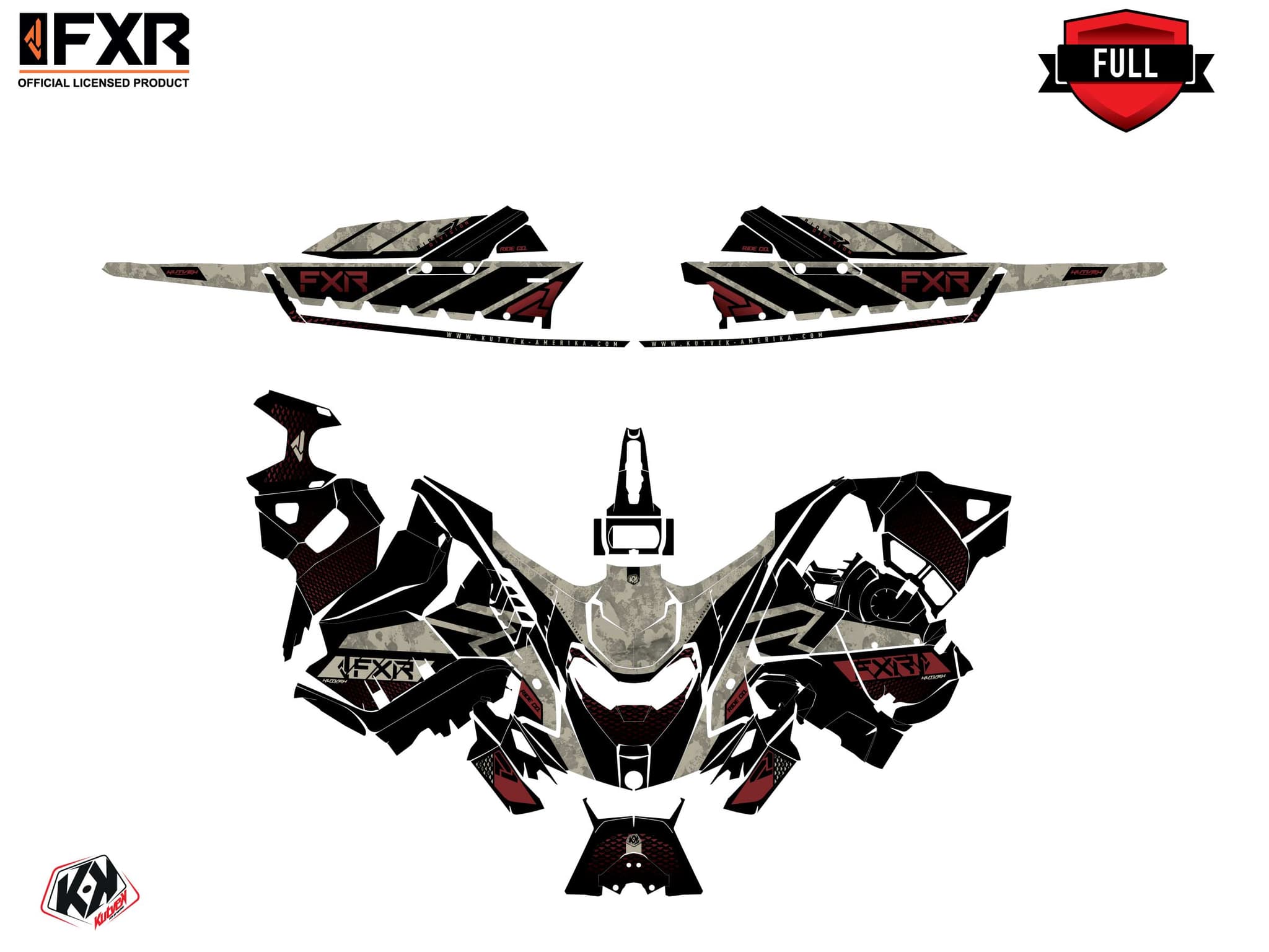 Kit graphique Motoneige SKIDOO MXZ BLIZZARD 800R E-TEC FXR INERT Beige | Skidoo | Kutvek - View 3