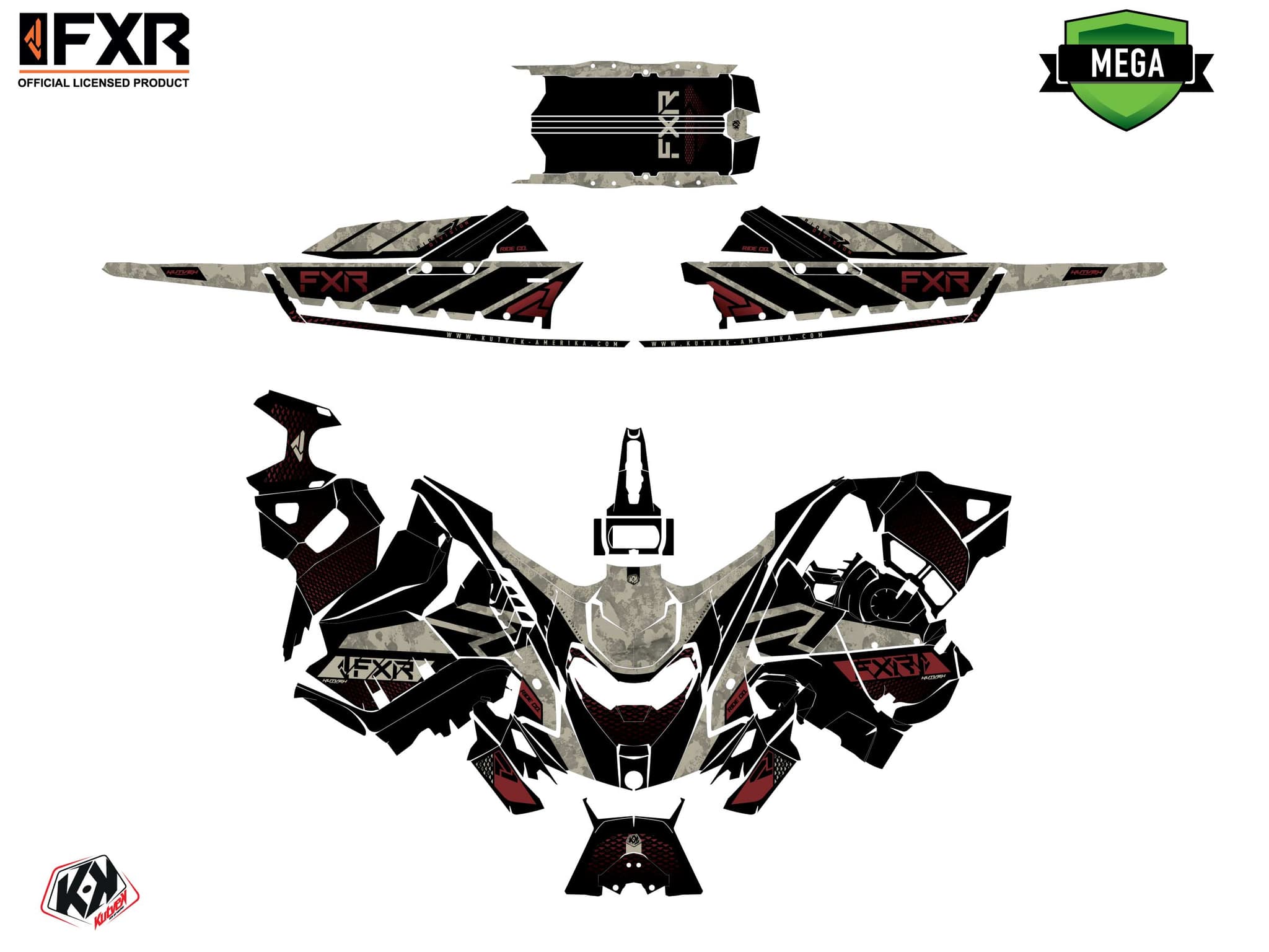 Kit graphique Motoneige SKIDOO MXZ BLIZZARD 800R E-TEC FXR INERT Beige | Skidoo | Kutvek - View 4