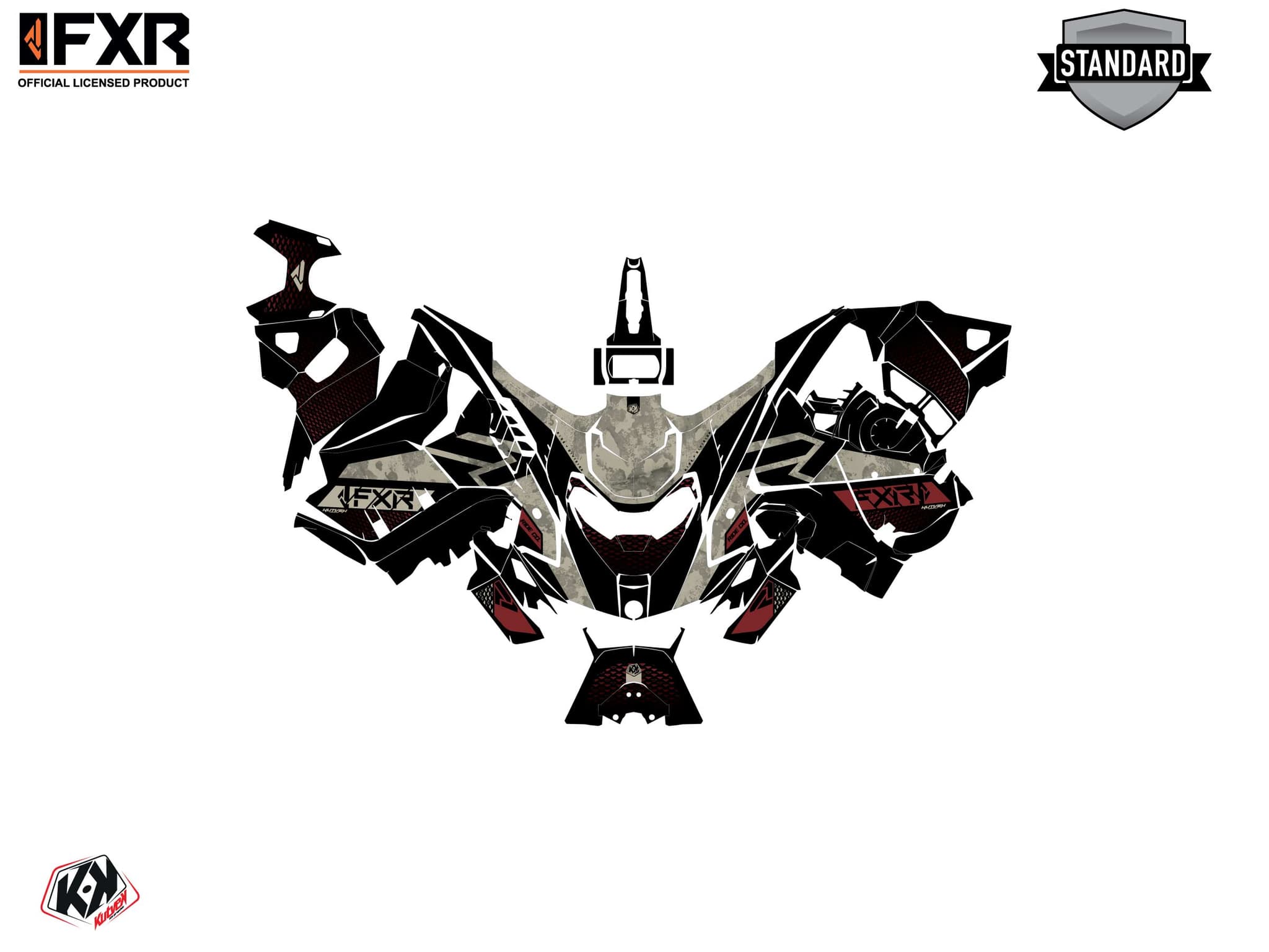 snowmobile skidoo backcountry 600r e-tec fxr inert beige serie graphic kit | Skidoo | Kutvek - View 2