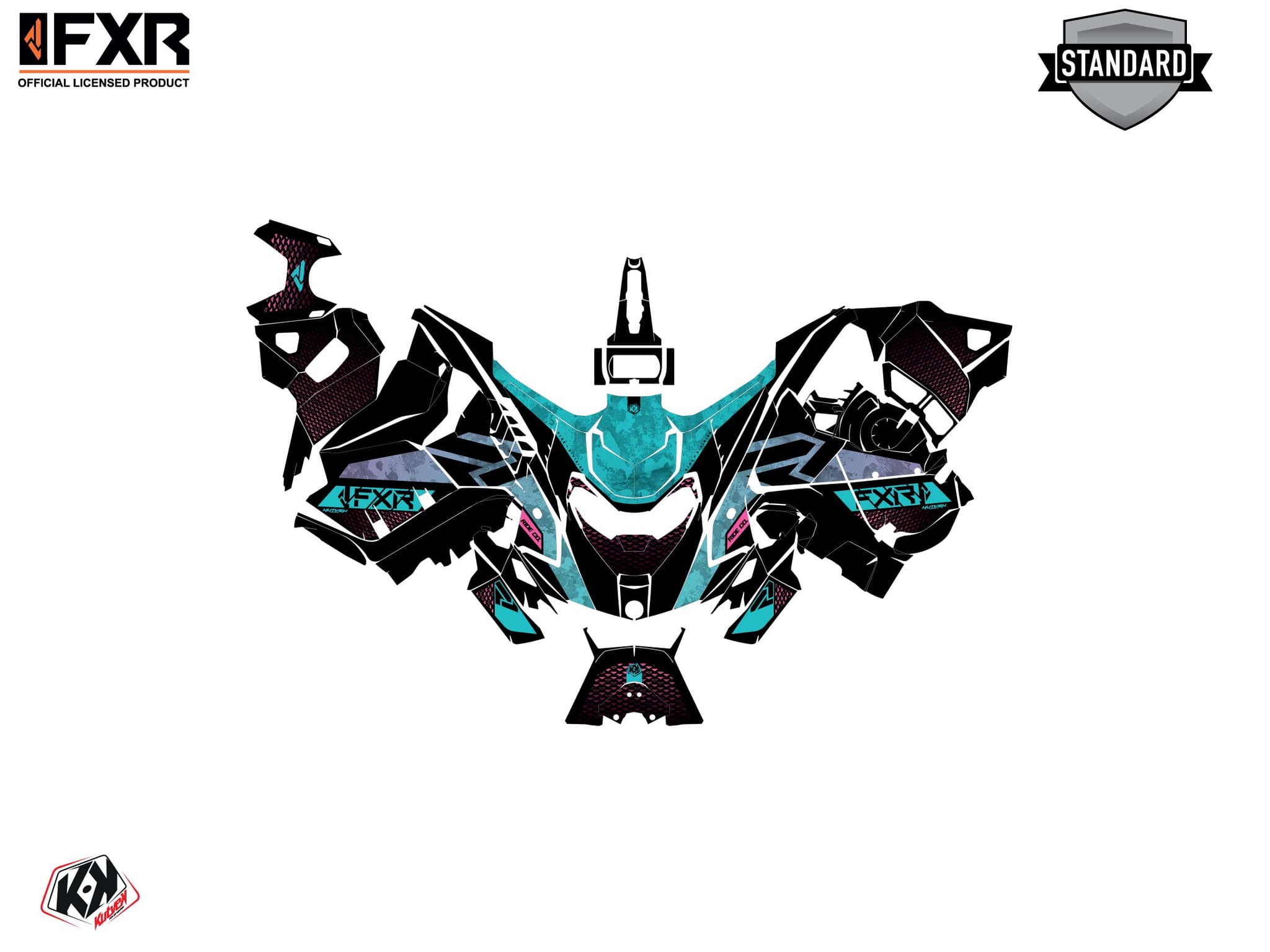 Kit graphique Motoneige SKIDOO BACKCOUNTRY 600R E-TEC FXR INERT Turquoise | Skidoo | Kutvek - View 2