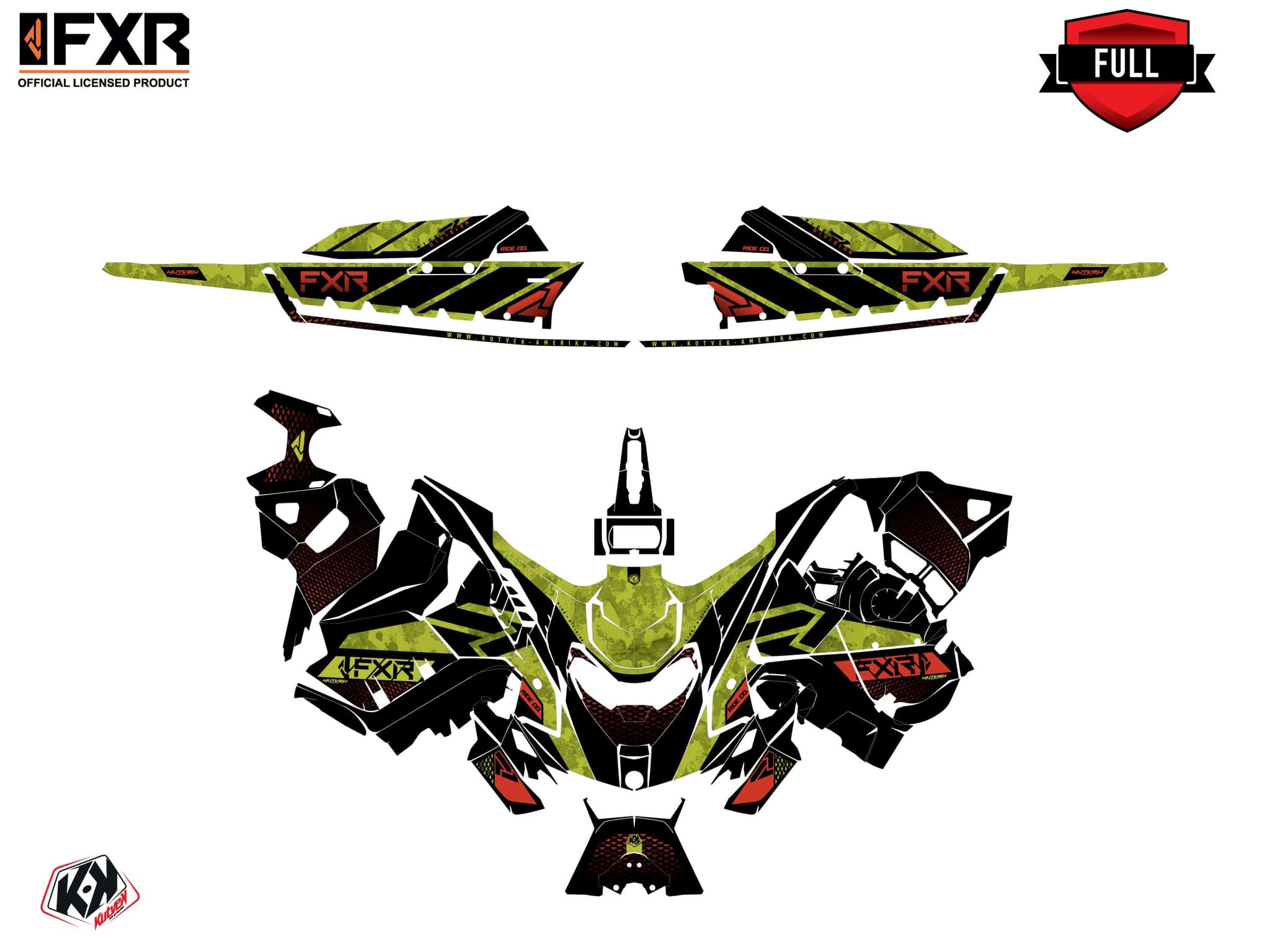 Kit graphique Motoneige SKIDOO MXZ BLIZZARD 800R E-TEC FXR INERT Vert | Skidoo | Kutvek - View 3