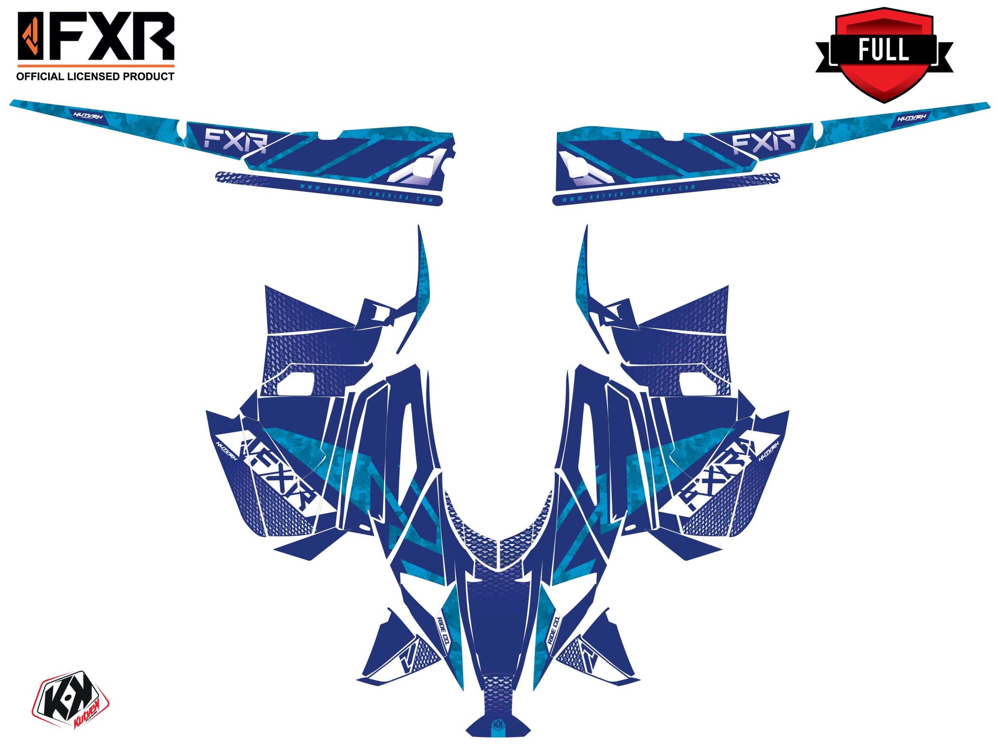 Kit graphique Motoneige YAMAHA PHAZER FXR INERT Bleu | Yamaha | Kutvek - View 3