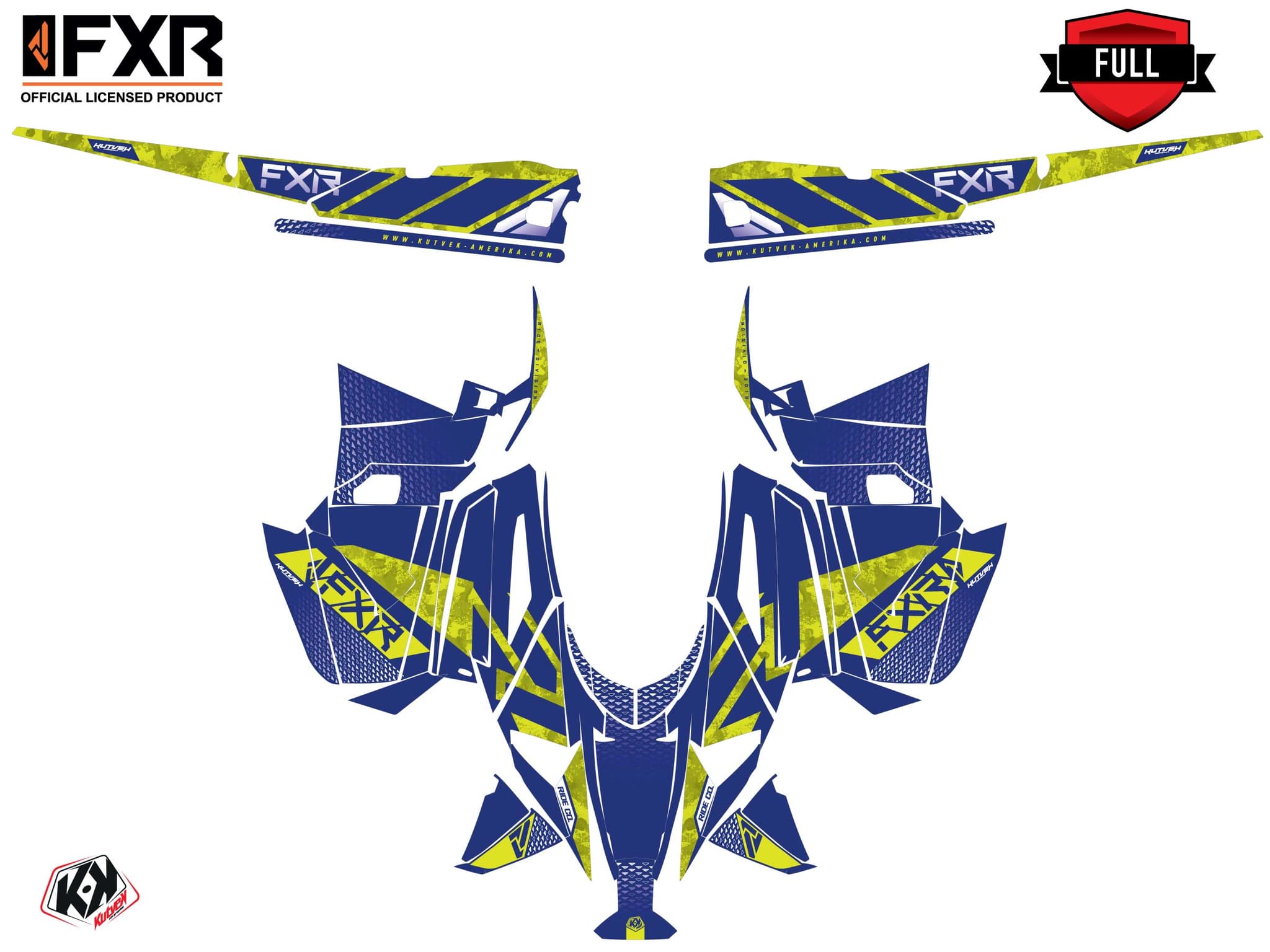 Kit graphique Motoneige YAMAHA PHAZER FXR INERT Jaune | Yamaha | Kutvek - View 3