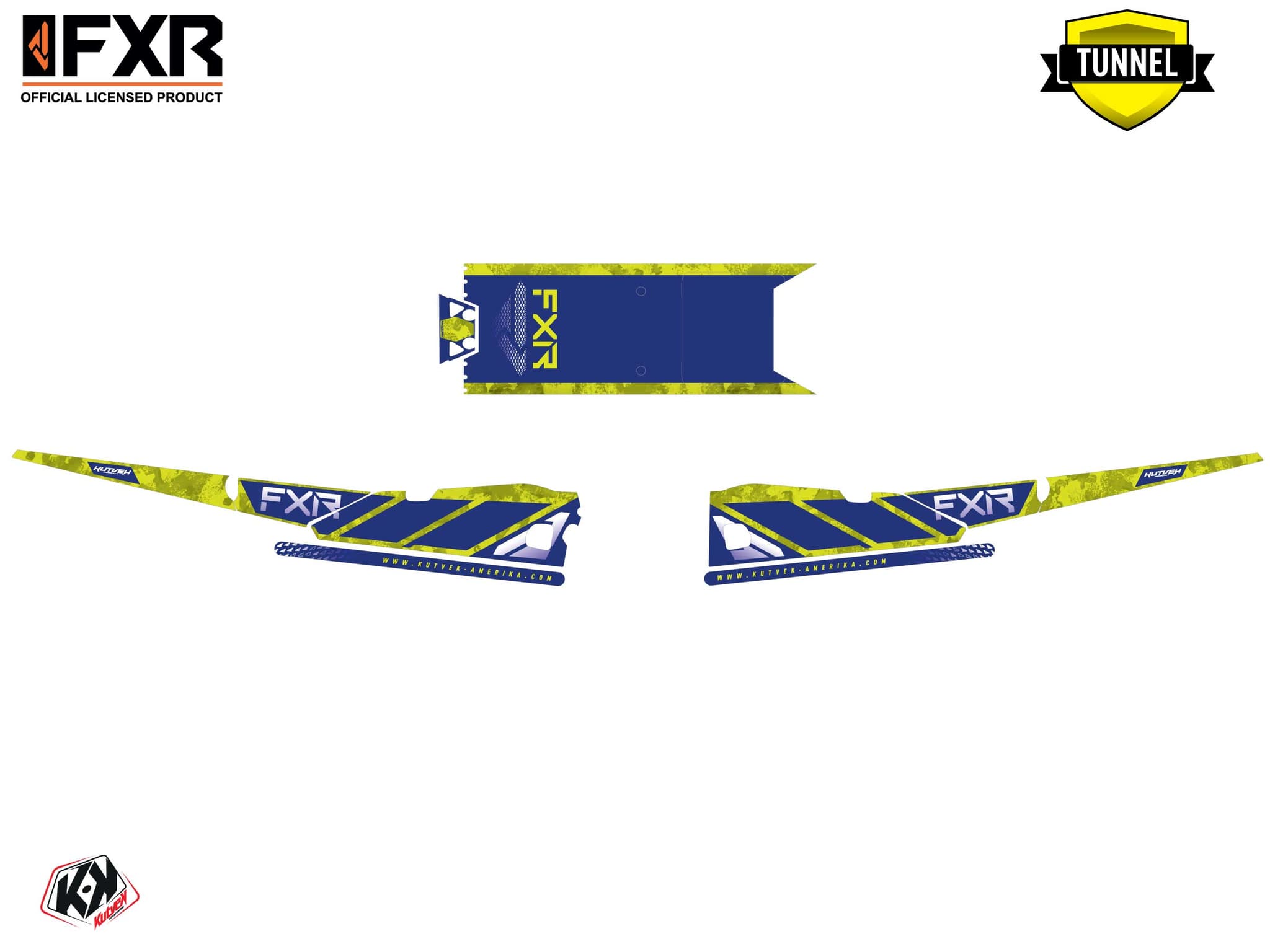 Kit graphique Motoneige YAMAHA PHAZER FXR INERT Jaune | Yamaha | Kutvek - View 5