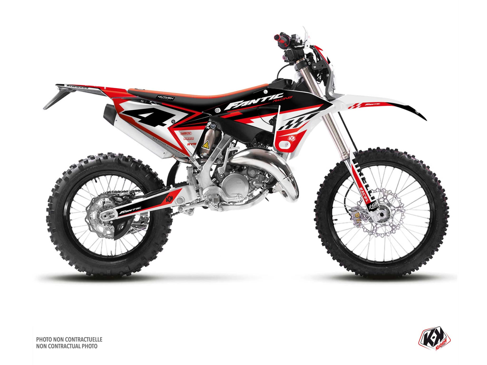 kit graphique motocross fantic xe 125 inkline rouge  