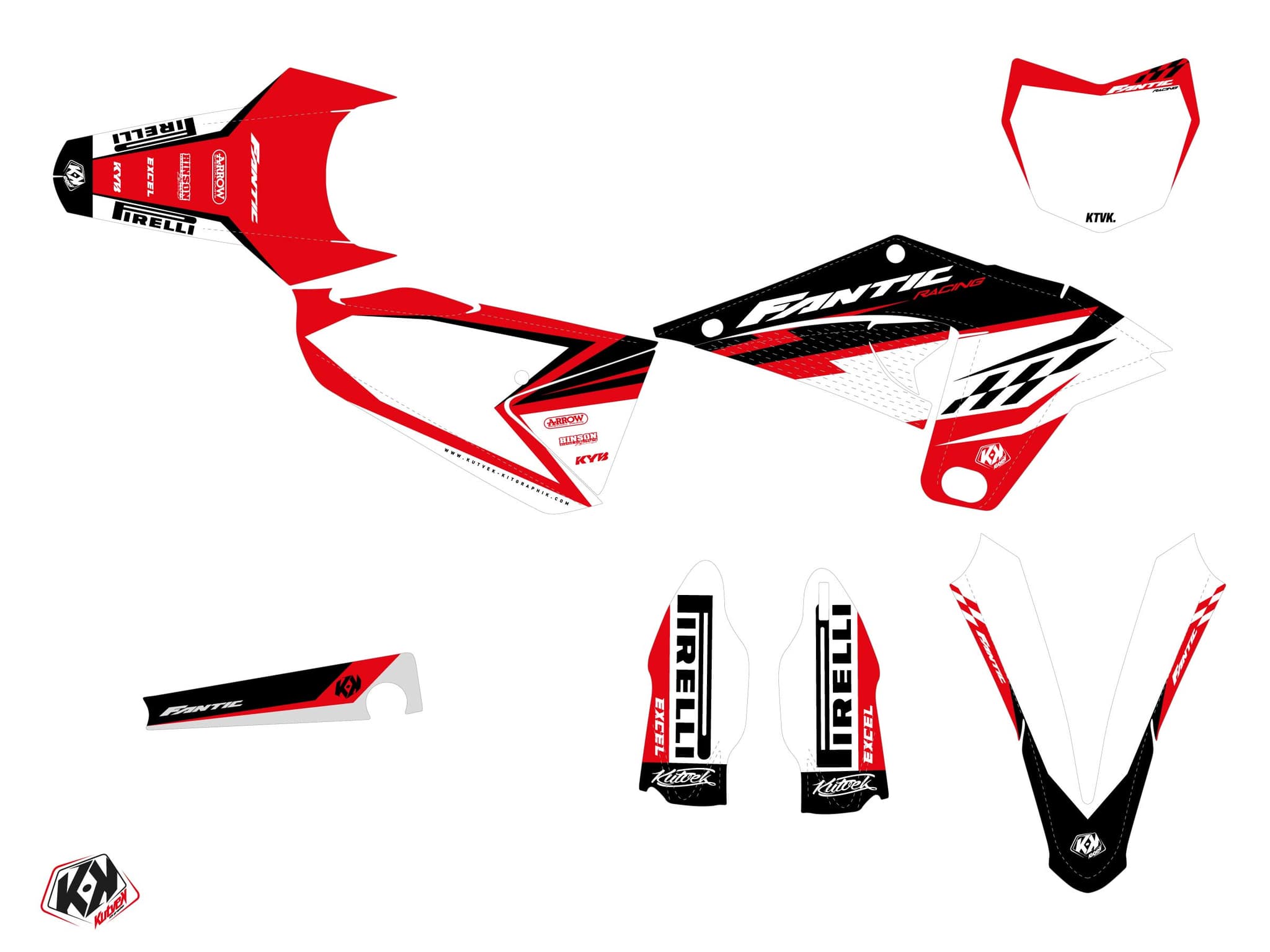 Kit graphique Motocross FANTIC XX 250 INKLINE Rouge | Fantic | Kutvek - View 2