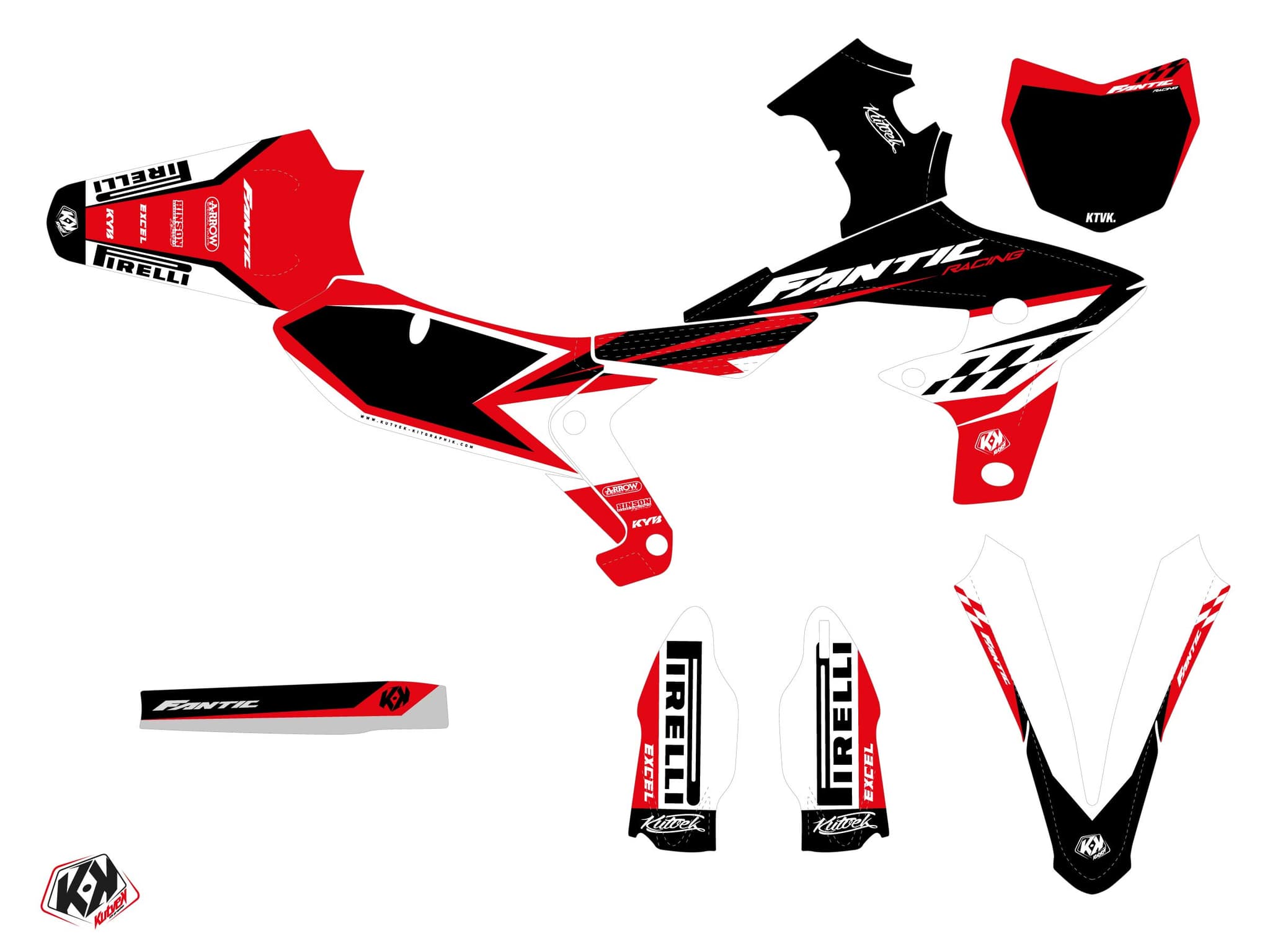kit graphique motocross fantic xx 250 f inkline rouge | Fantic | Kutvek - View 2