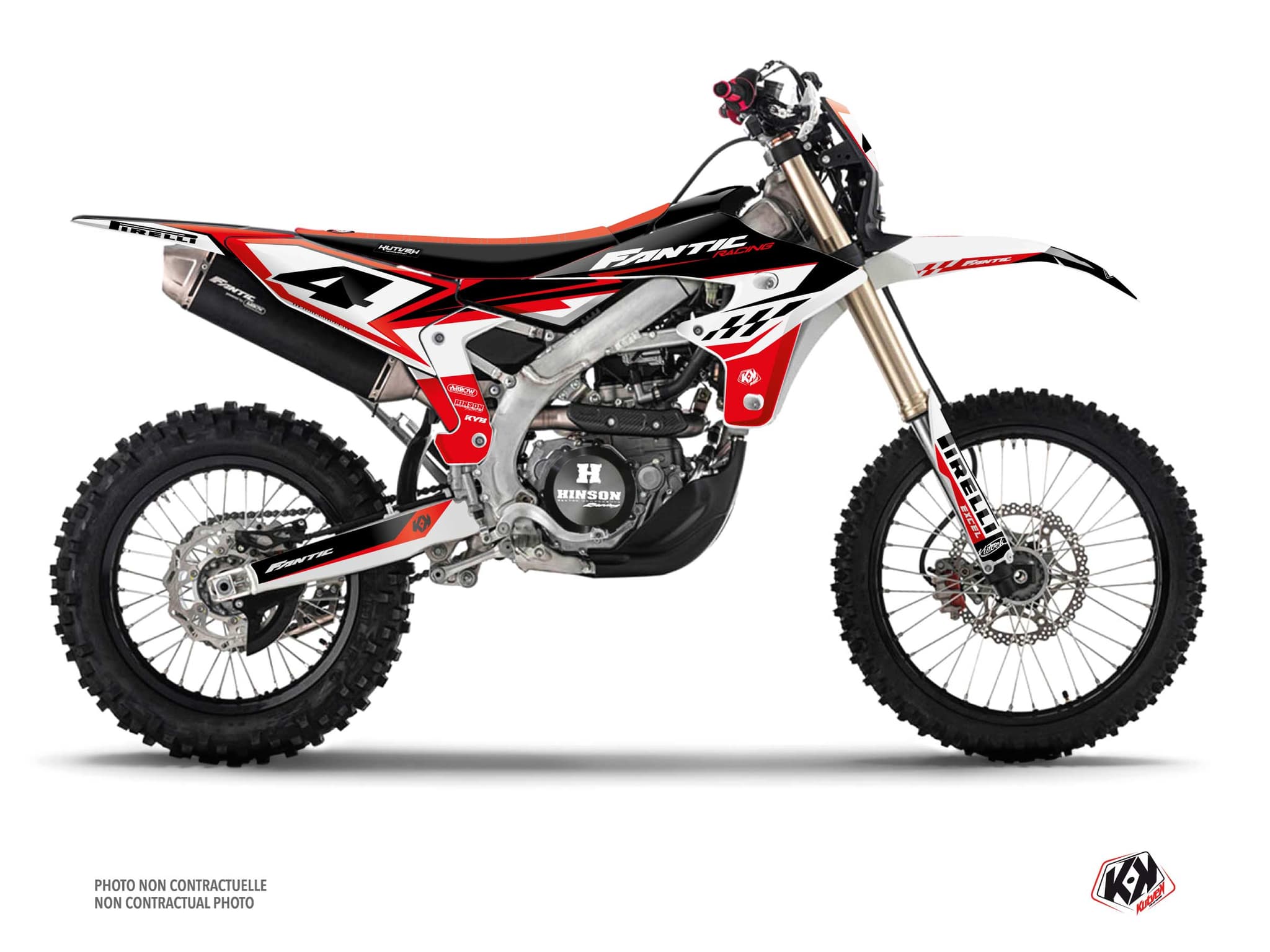 kit graphique motocross fantic xef 450 inkline rouge  