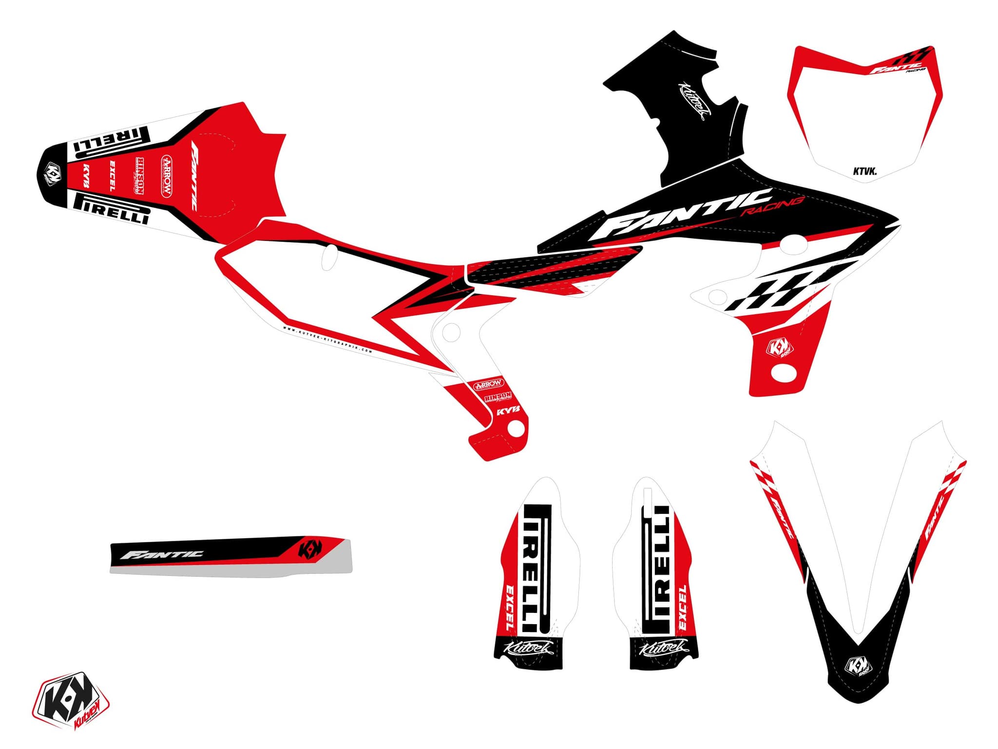 kit de decoración motocross fantic xx 450 f inkline rojo | Fantic | Kutvek - View 2