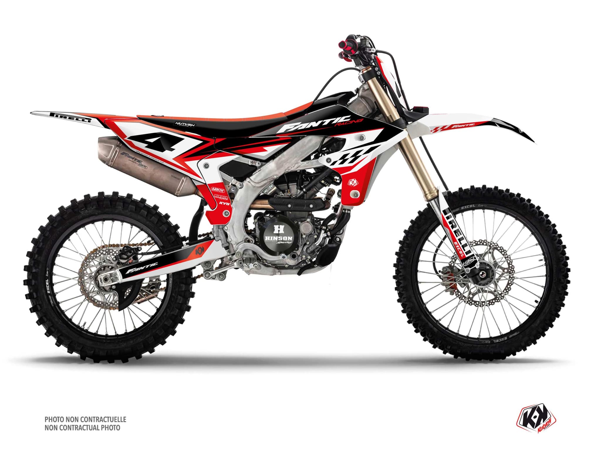 kit graphique motocross fantic xx 450 f inkline rouge  