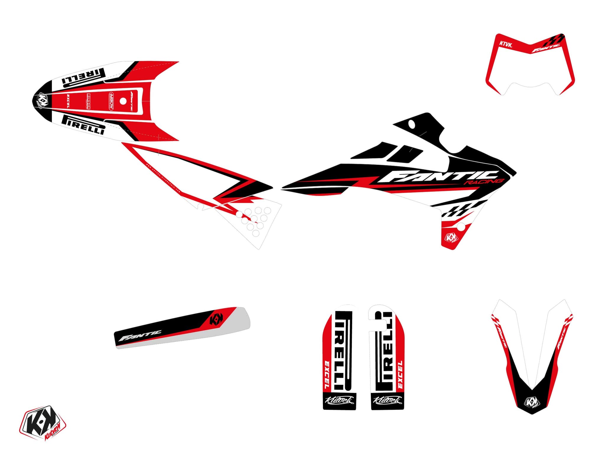 kit graphique 50cc inkline fantic xm 50 rouge | Fantic | Kutvek - View 2