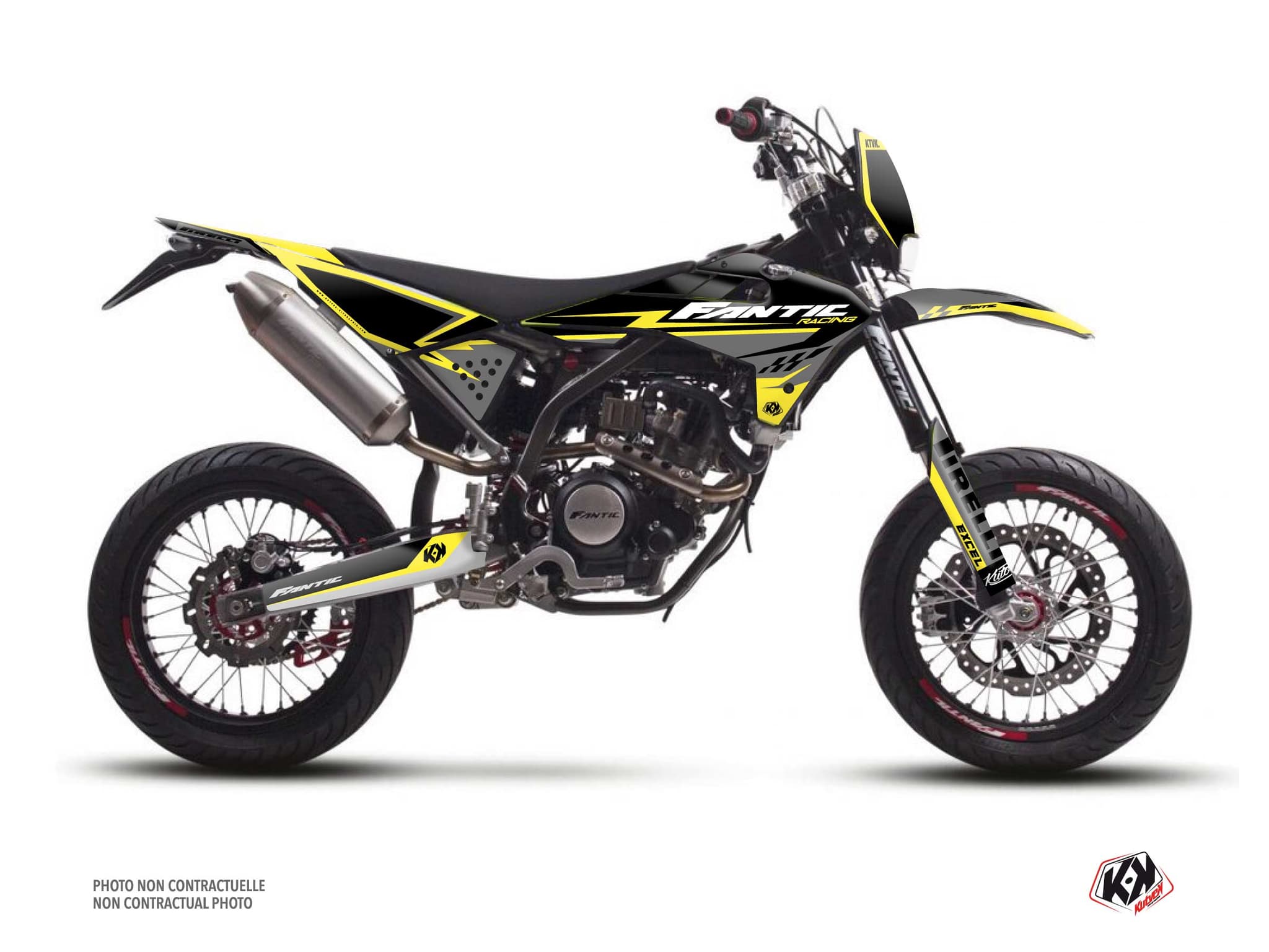 kit graphique motocross fantic xmf 125 inkline jaune  