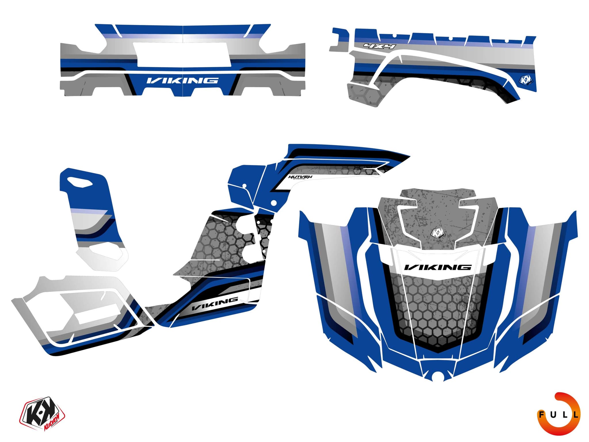 kit graphique ssv yamaha viking intense bleu | Yamaha | Kutvek - View 3