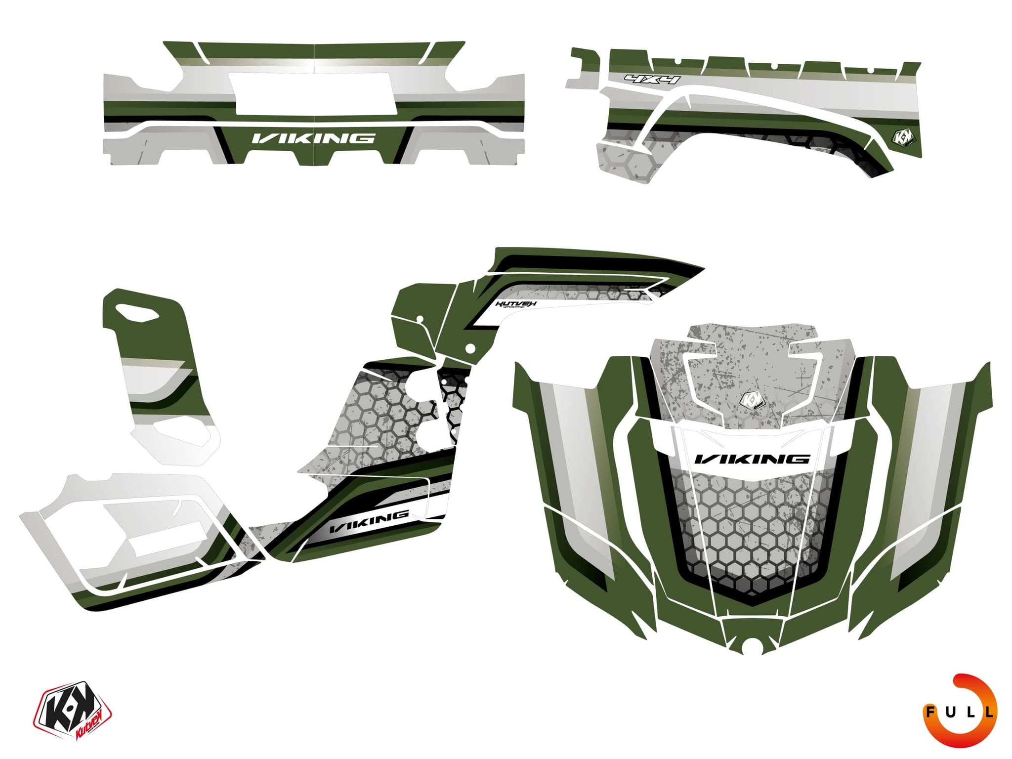 kit graphique ssv yamaha viking intense vert | Yamaha | Kutvek - View 3