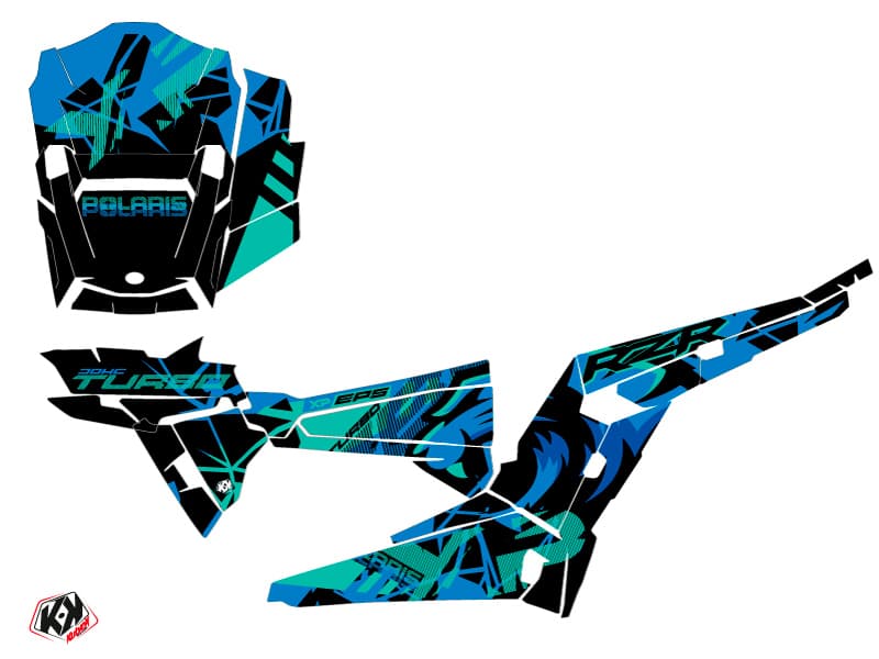 Polaris RZR 1000 Turbo UTV Jaw Graphic Kit Blue | Polaris | Kutvek - View 2