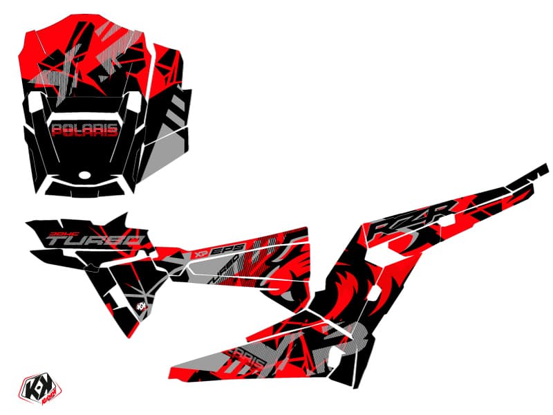 Polaris RZR 1000 Turbo UTV Jaw Graphic Kit Red | Polaris | Kutvek - View 2