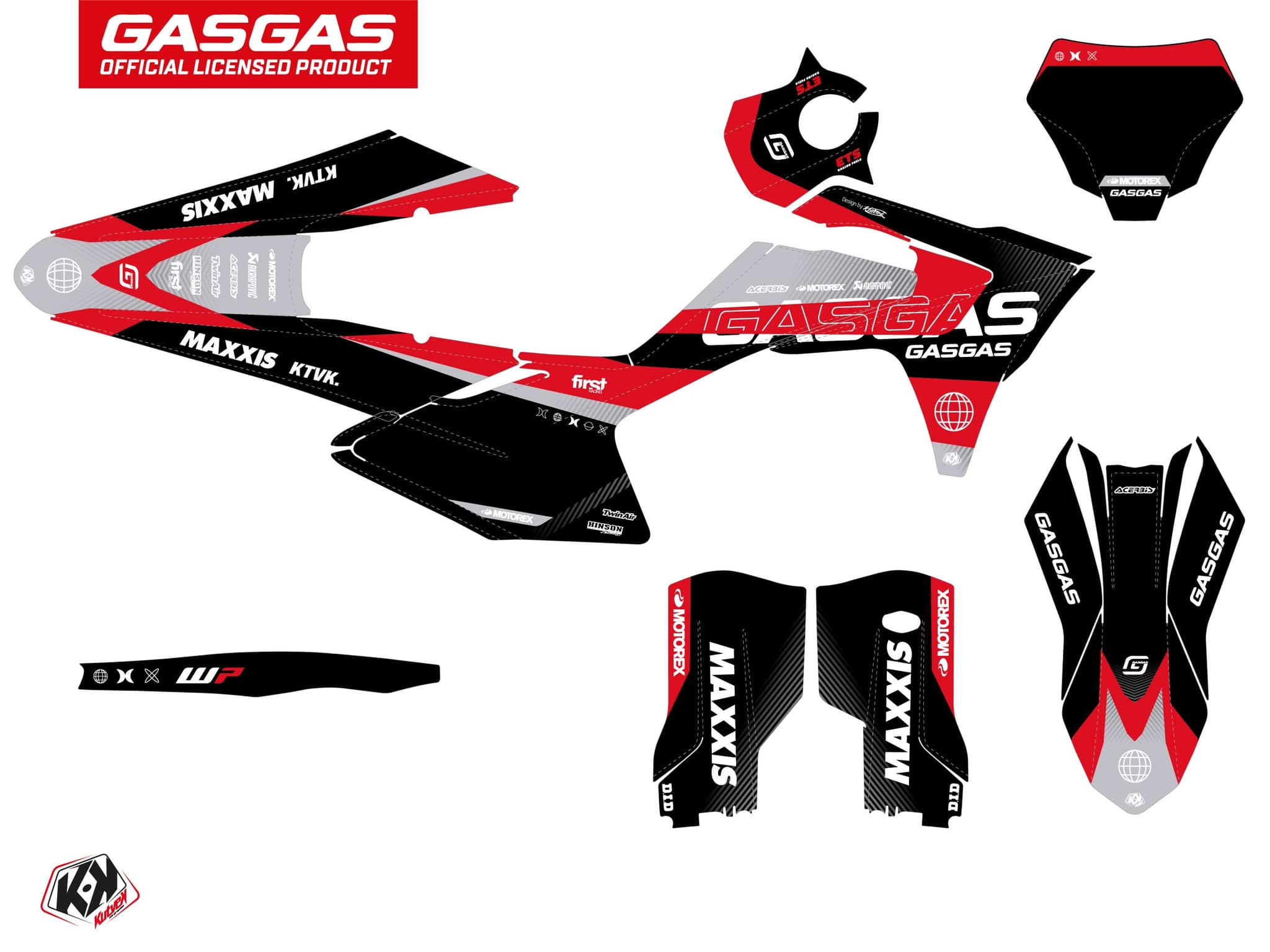 deko-set moto-cross gasgas mc 250 f kanyon schwarz | GASGAS | Kutvek - View 2