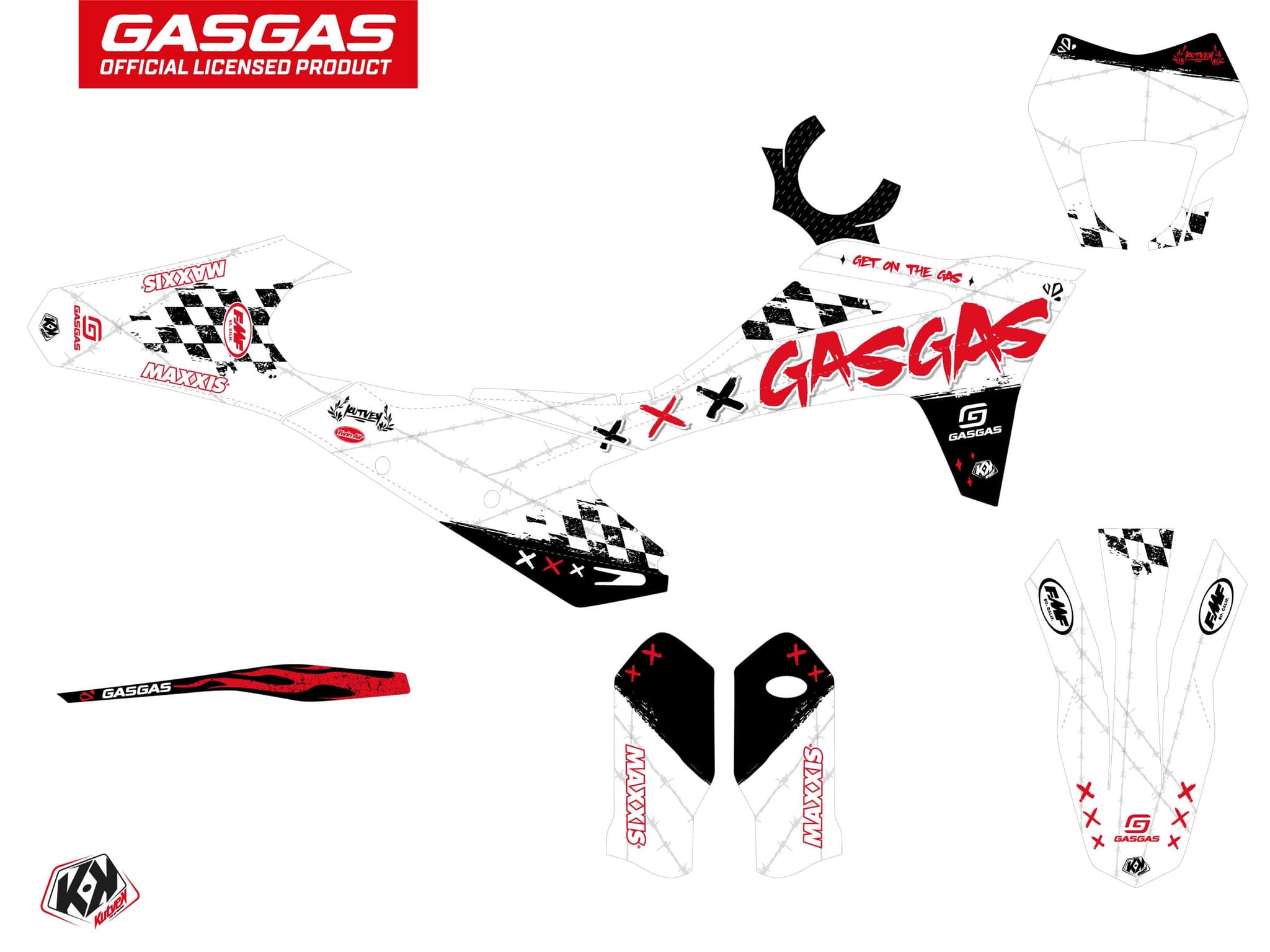 kit graphique motocross gasgas ec kartel blanc | GASGAS | Kutvek - View 2
