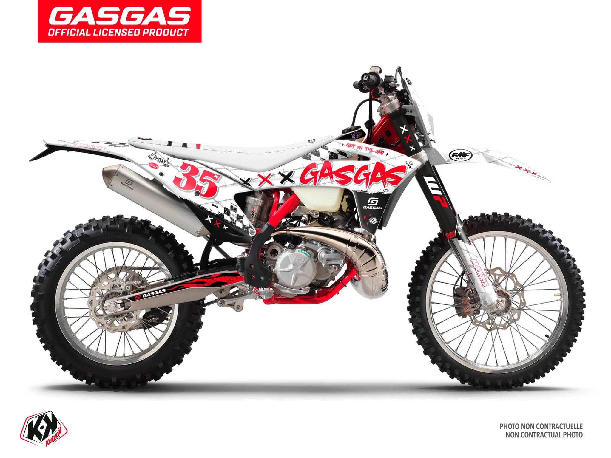 kit graphique motocross gasgas ec kartel blanc  