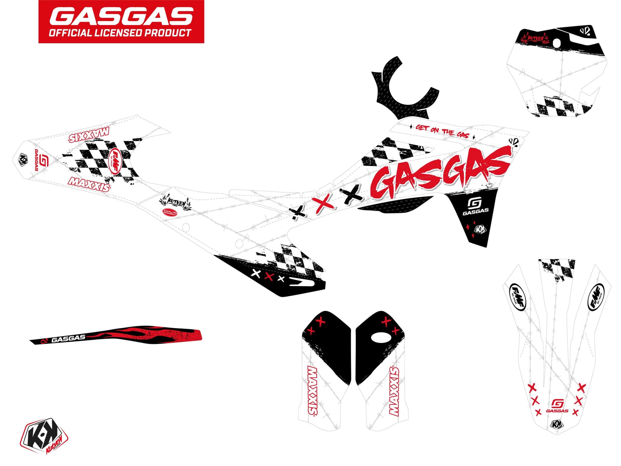 kit graphique motocross gasgas ex 350 f kartel blanc | GASGAS | Kutvek - View 2