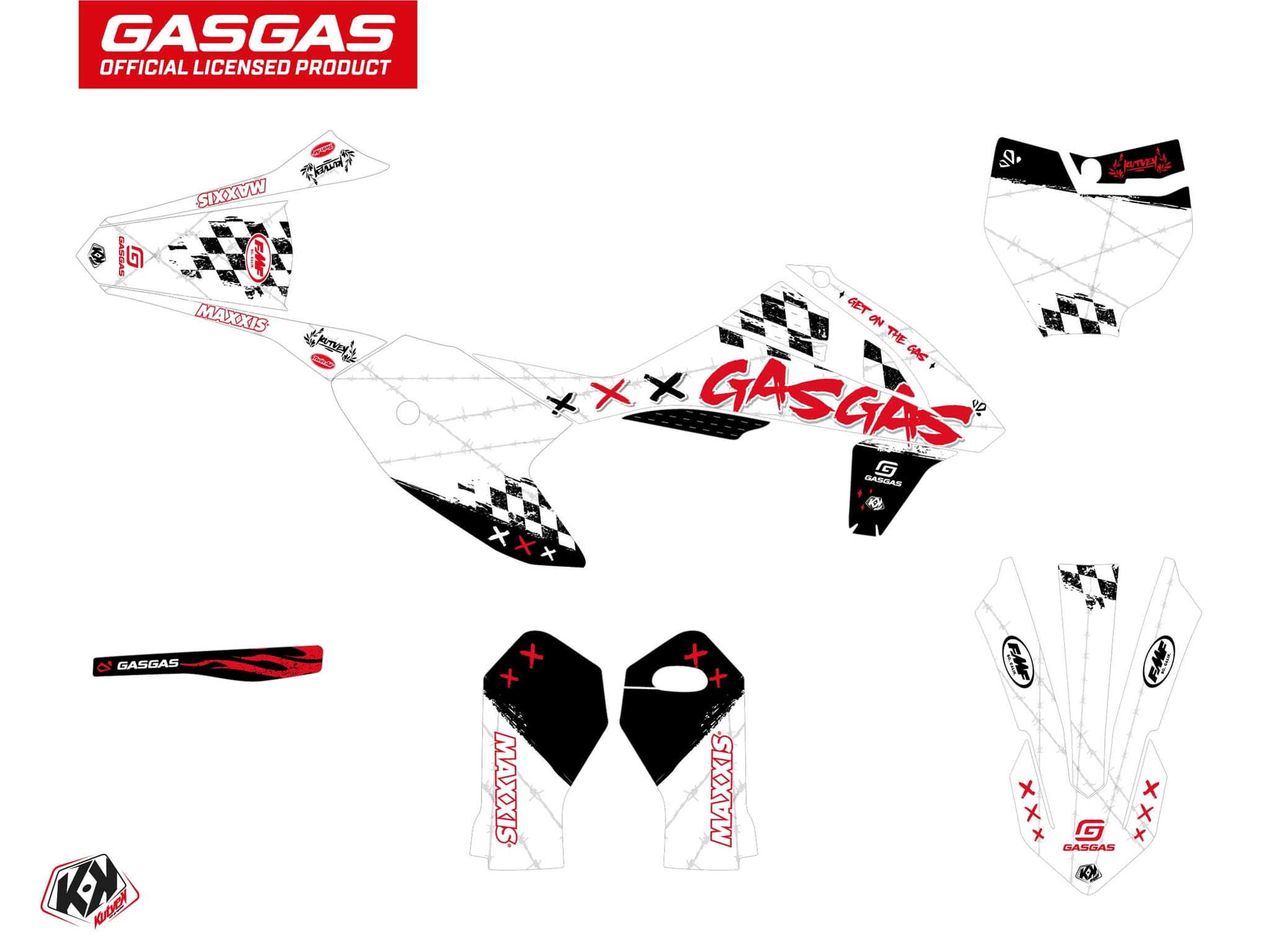 deko-set moto-cross gasgas mc 50 kartel weiß | GASGAS | Kutvek - View 2