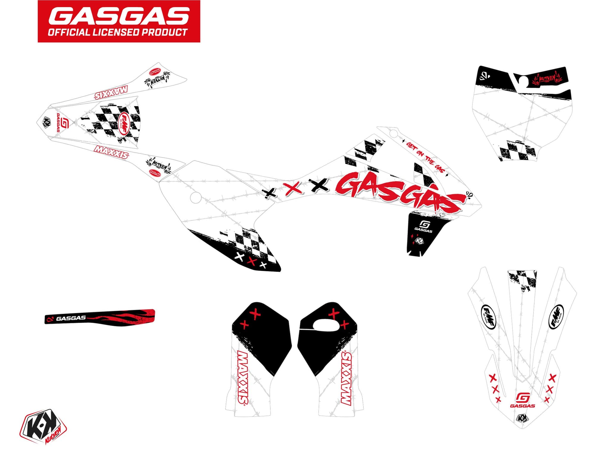 deko-set moto-cross gasgas mc-e 5 kartel weiß | GASGAS | Kutvek - View 2