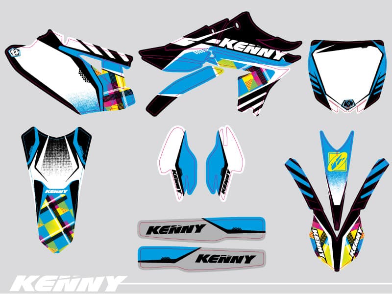 Yamaha 250 YZF Dirt Bike Kenny Graphic Kit | 250 YZF | Kutvek - View 2