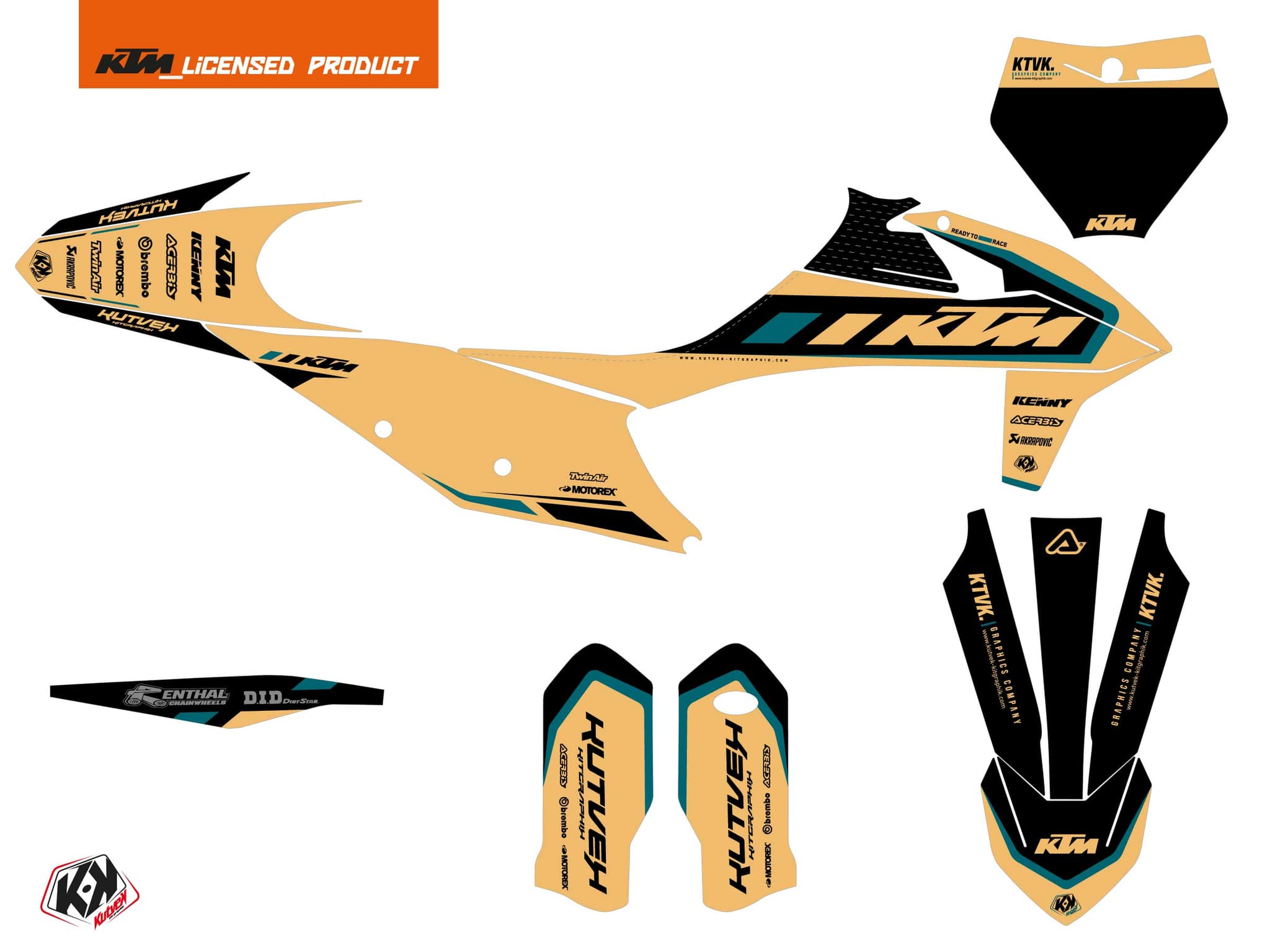 kit graphique motocross ktm xc 300 keystone sable | KTM | Kutvek - View 2