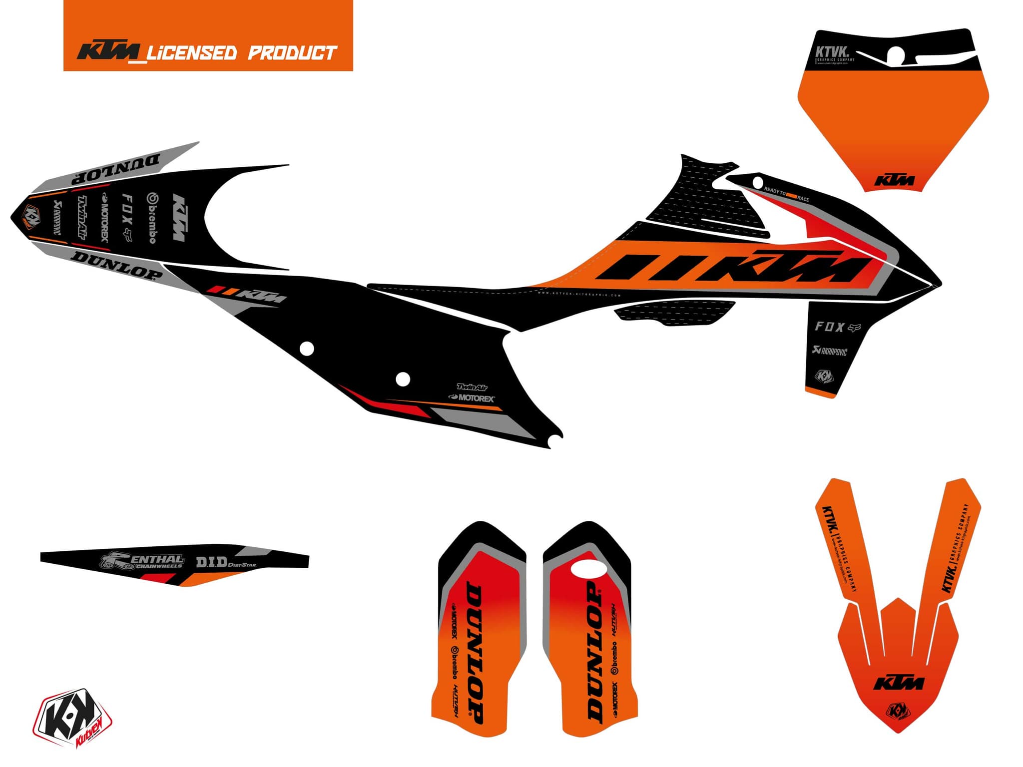 kit graphique motocross ktm smr 450 keystone noir | KTM | Kutvek - View 2