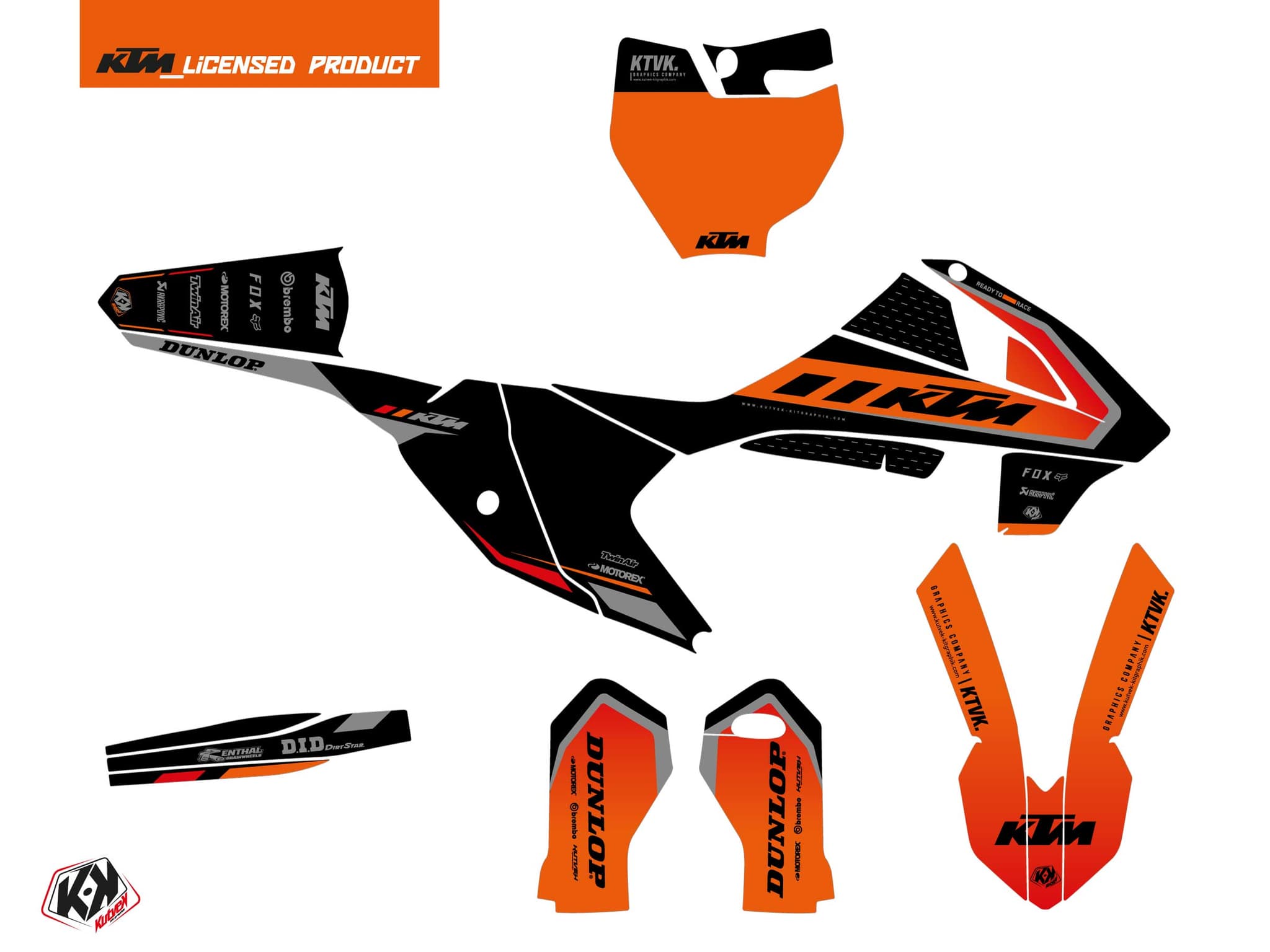 deko-set moto-cross keystone ktm 65 sx schwarz | KTM | Kutvek - View 2