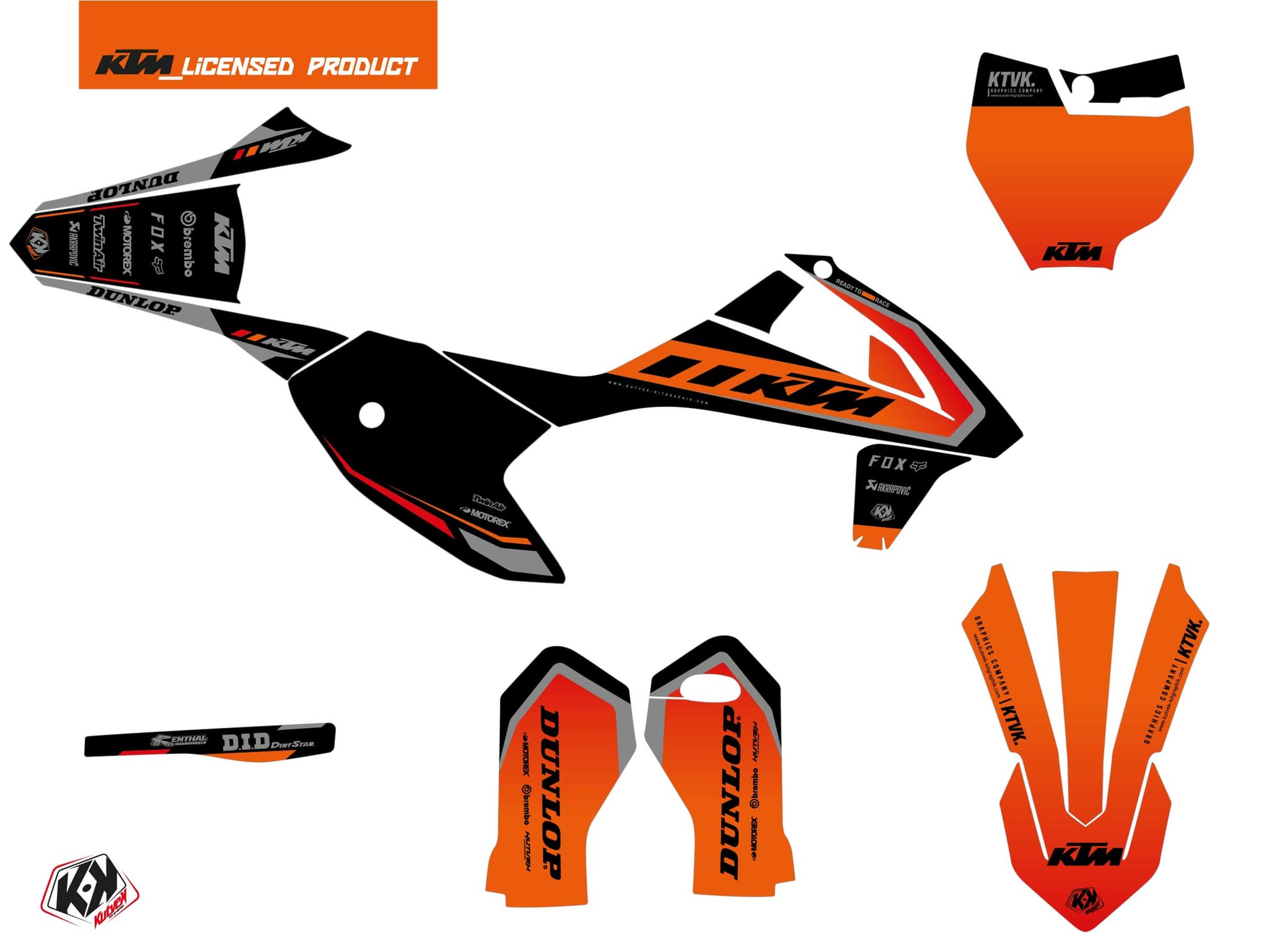 deko-set moto-cross keystone ktm sx-e 5 schwarz | SX-E 5 | Kutvek - View 2