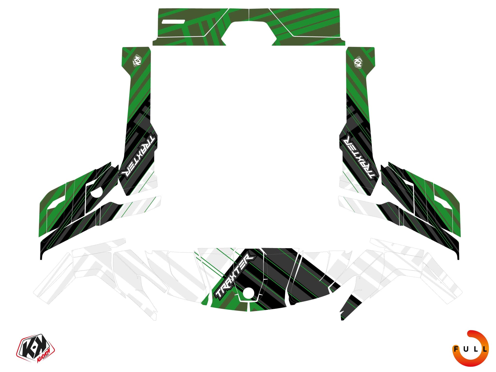 UTV CAN-AM TRAXTER KINETIK Green graphic kit | Can am | Kutvek - View 3