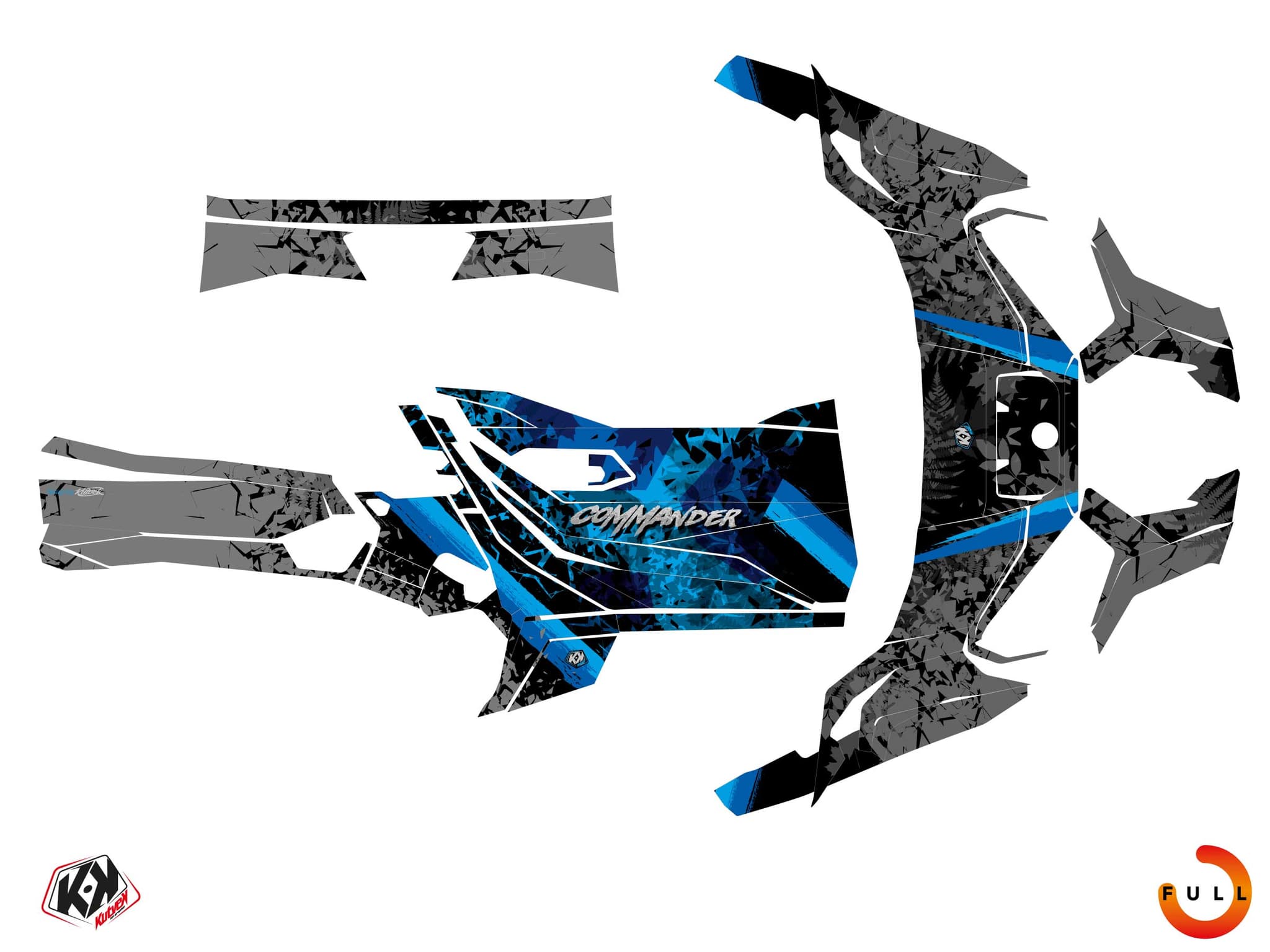 kit graphique ssv can-am commander leaf bleu | Can am | Kutvek - View 3