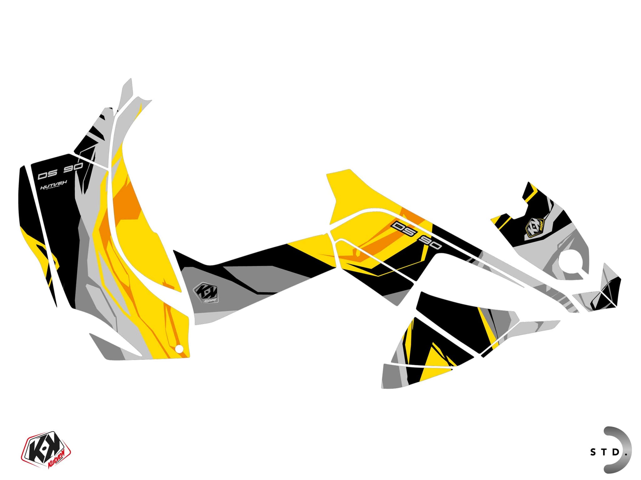atv can-am ds 90 kliff yellow serie graphic kit | Can am | Kutvek - View 2