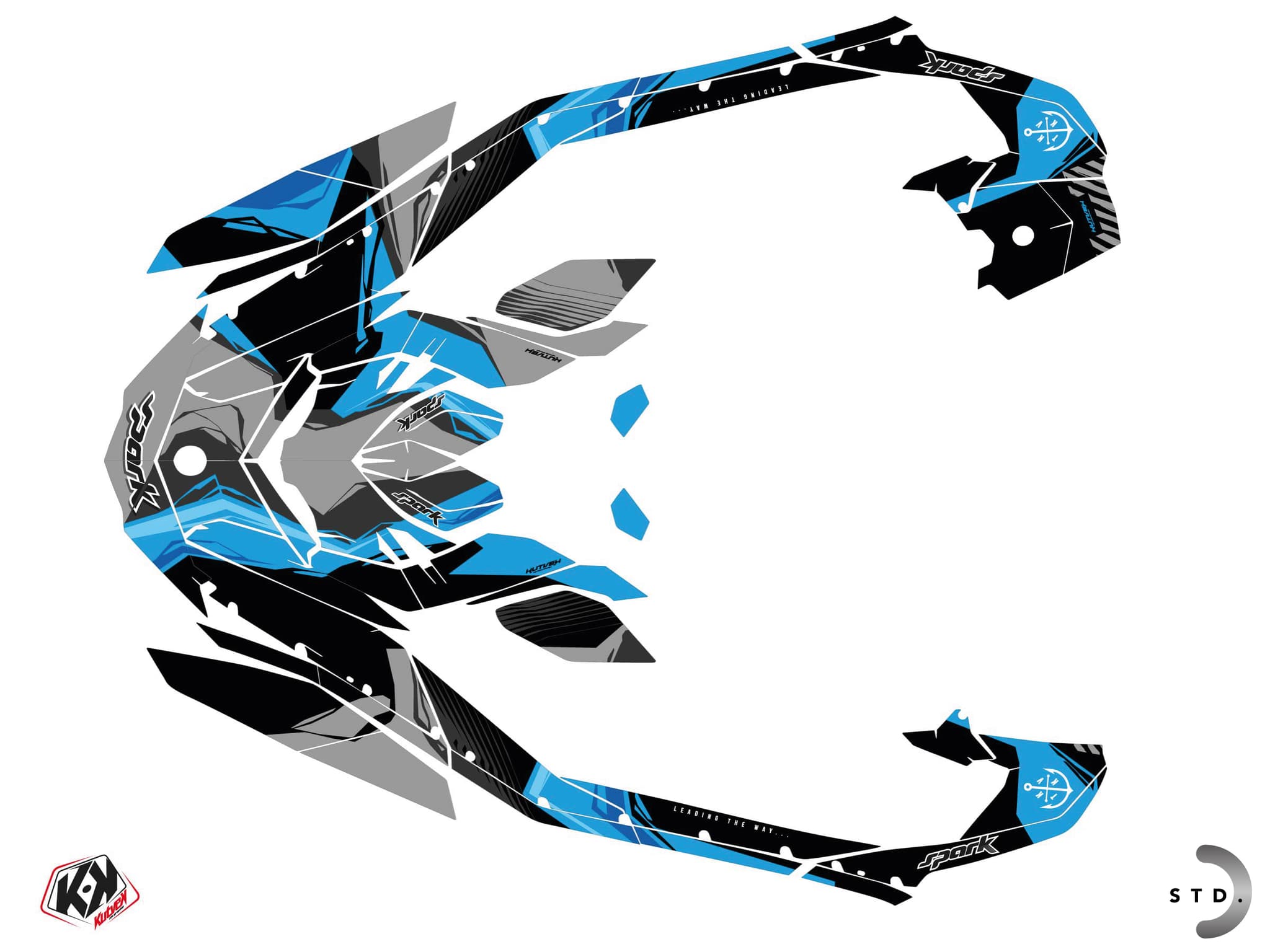 kit graphique jet-ski seadoo spark kliff bleu | Seadoo | Kutvek - View 2
