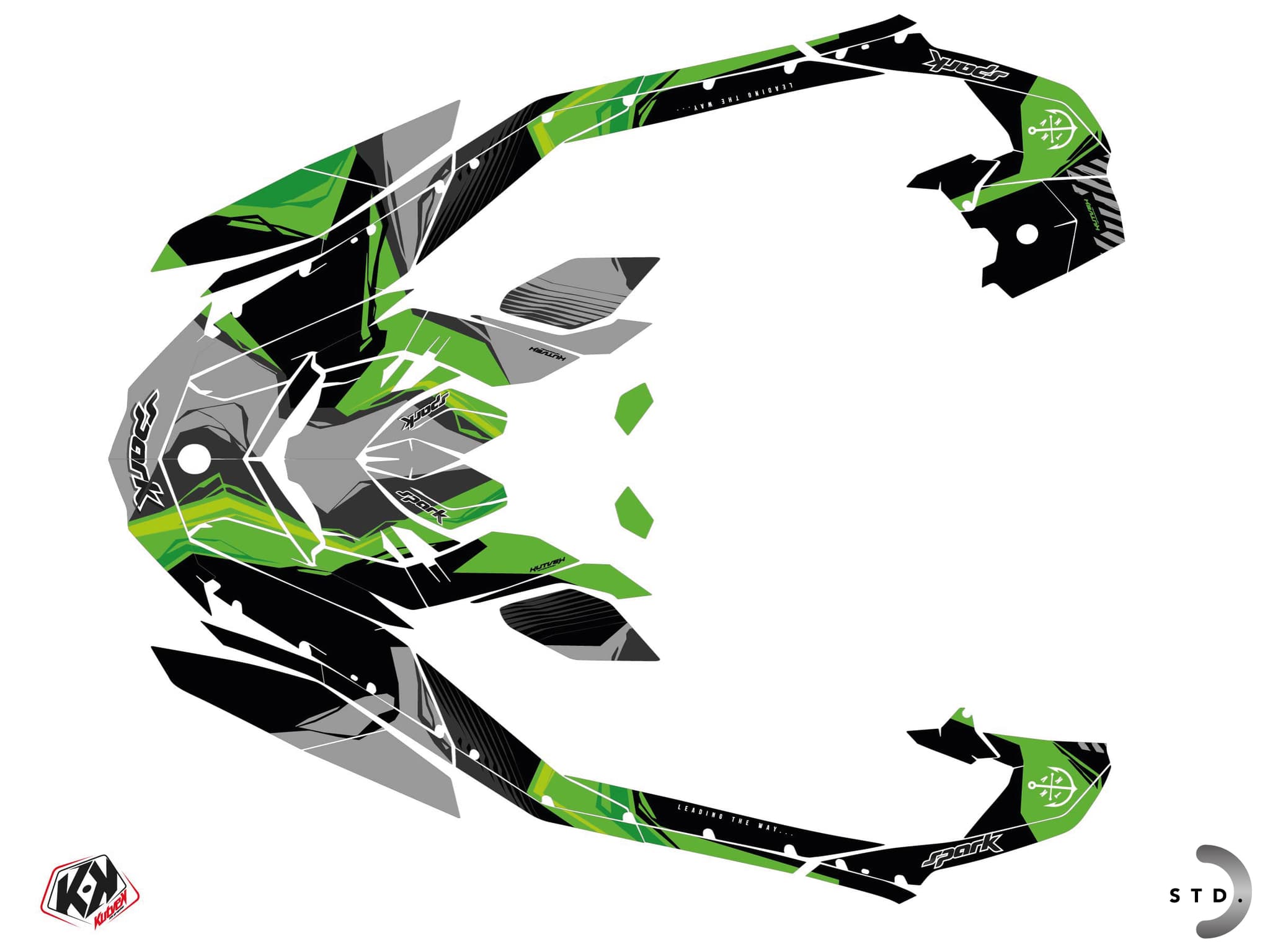 kit graphique jet-ski seadoo spark kliff vert | Seadoo | Kutvek - View 2