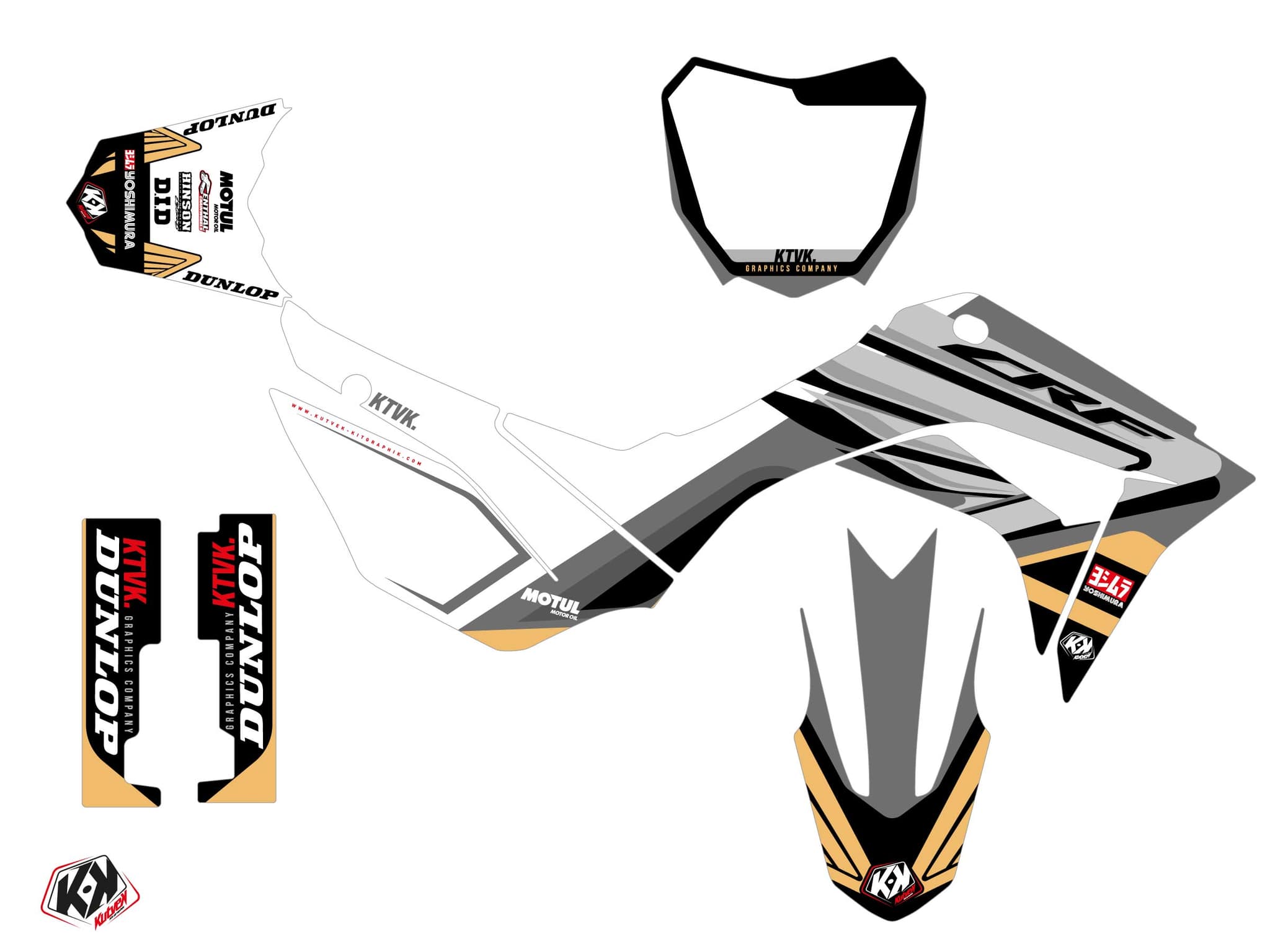 Kit graphique Moto Cross Kondor Honda 110F CRF Gris | Honda | Kutvek - View 2