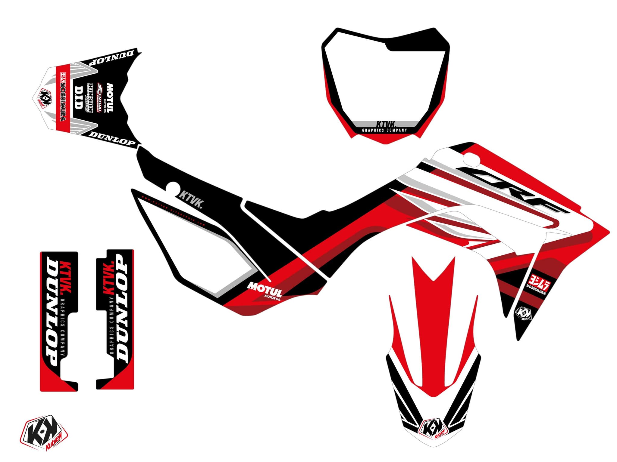kit graphique motocross honda crf 110 f kondor rouge | Honda | Kutvek - View 2
