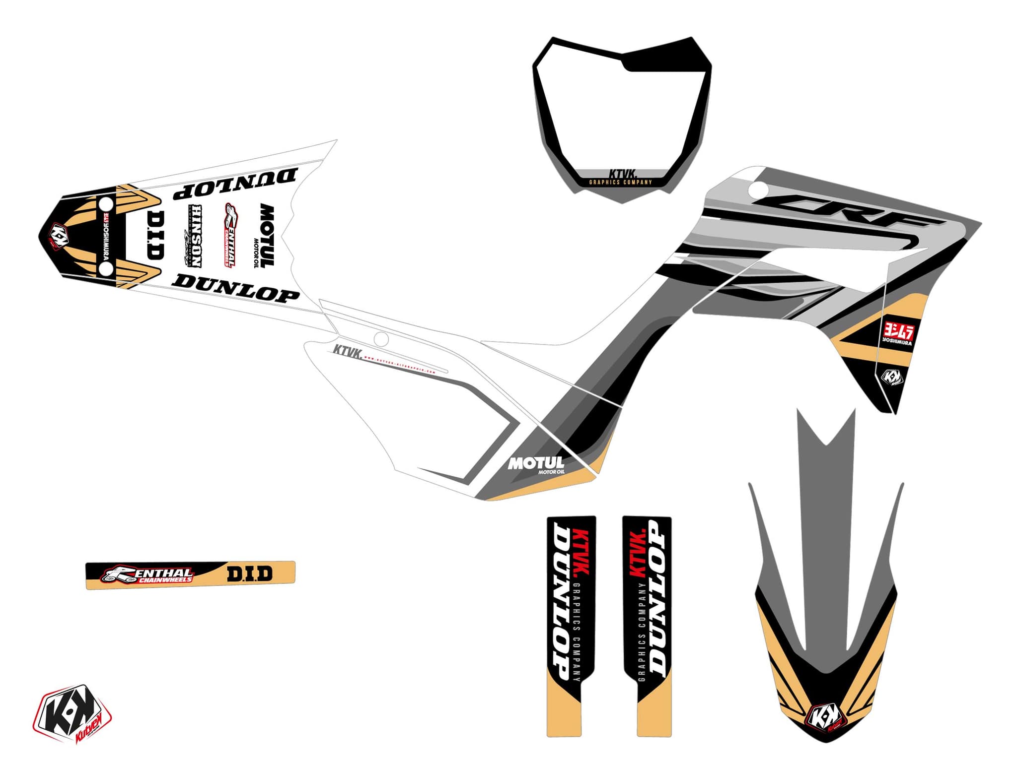 kit graphique motocross honda crf 125 f kondor gris | Honda | Kutvek - View 2