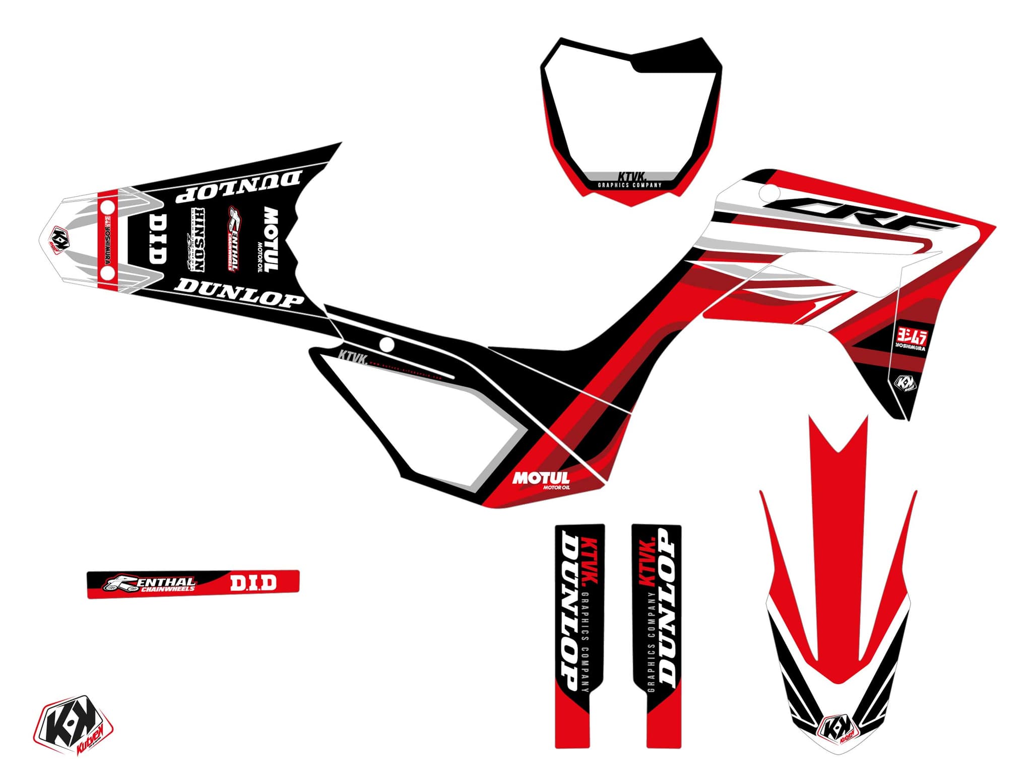 kit graphique motocross honda crf 125 f kondor rouge | Honda | Kutvek - View 2