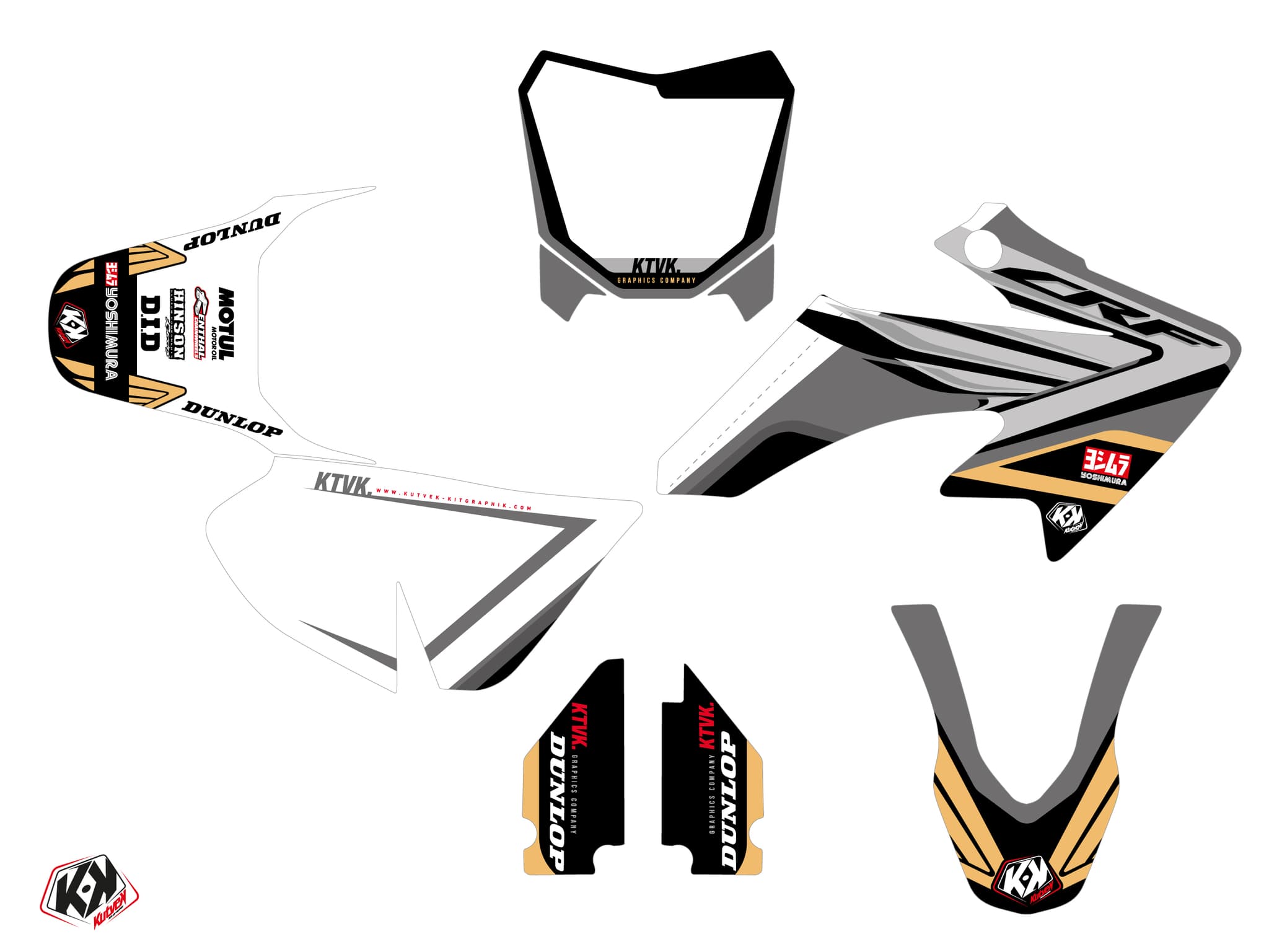 kit graphique motocross honda crf 50 kondor gris | Honda | Kutvek - View 2