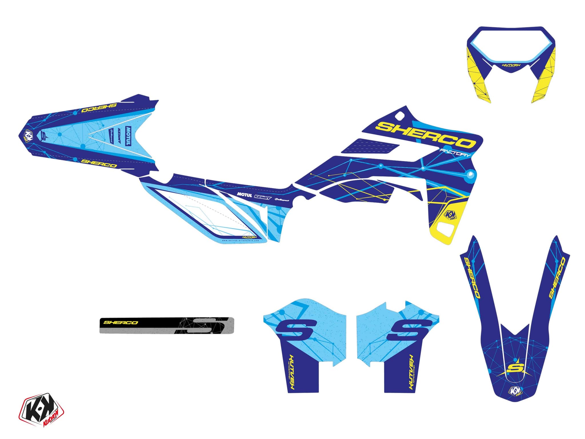 deko-set 50cc kosmos sherco se 50 blau | Sherco | Kutvek - View 2