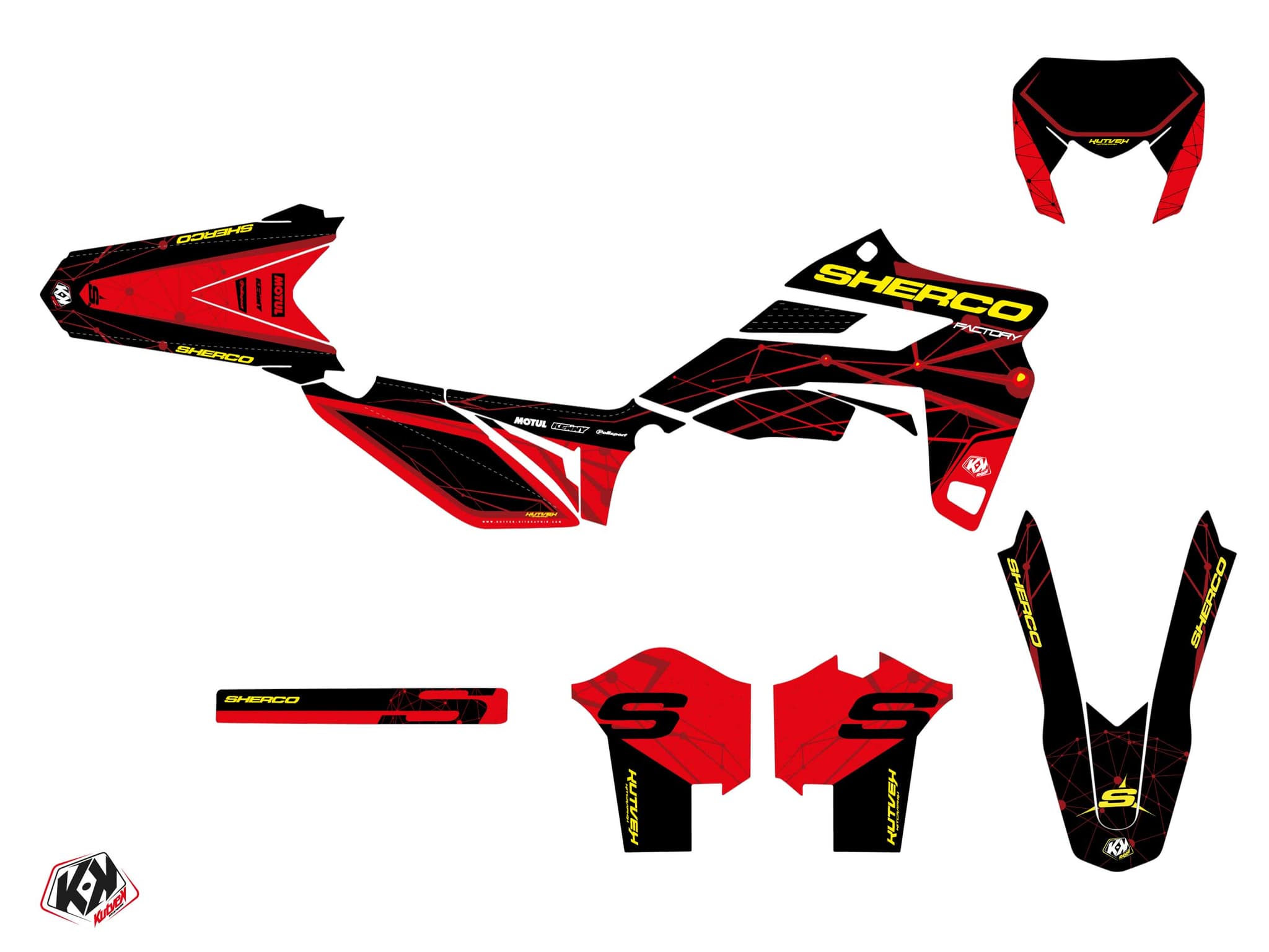 kit graphique 50cc kosmos sherco se 50 rouge | Sherco | Kutvek - View 2