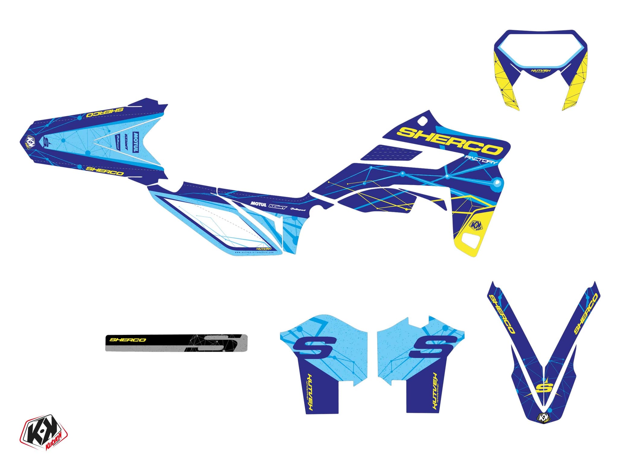 kit graphique 50cc kosmos sherco sm 50 bleu | Sherco | Kutvek - View 2