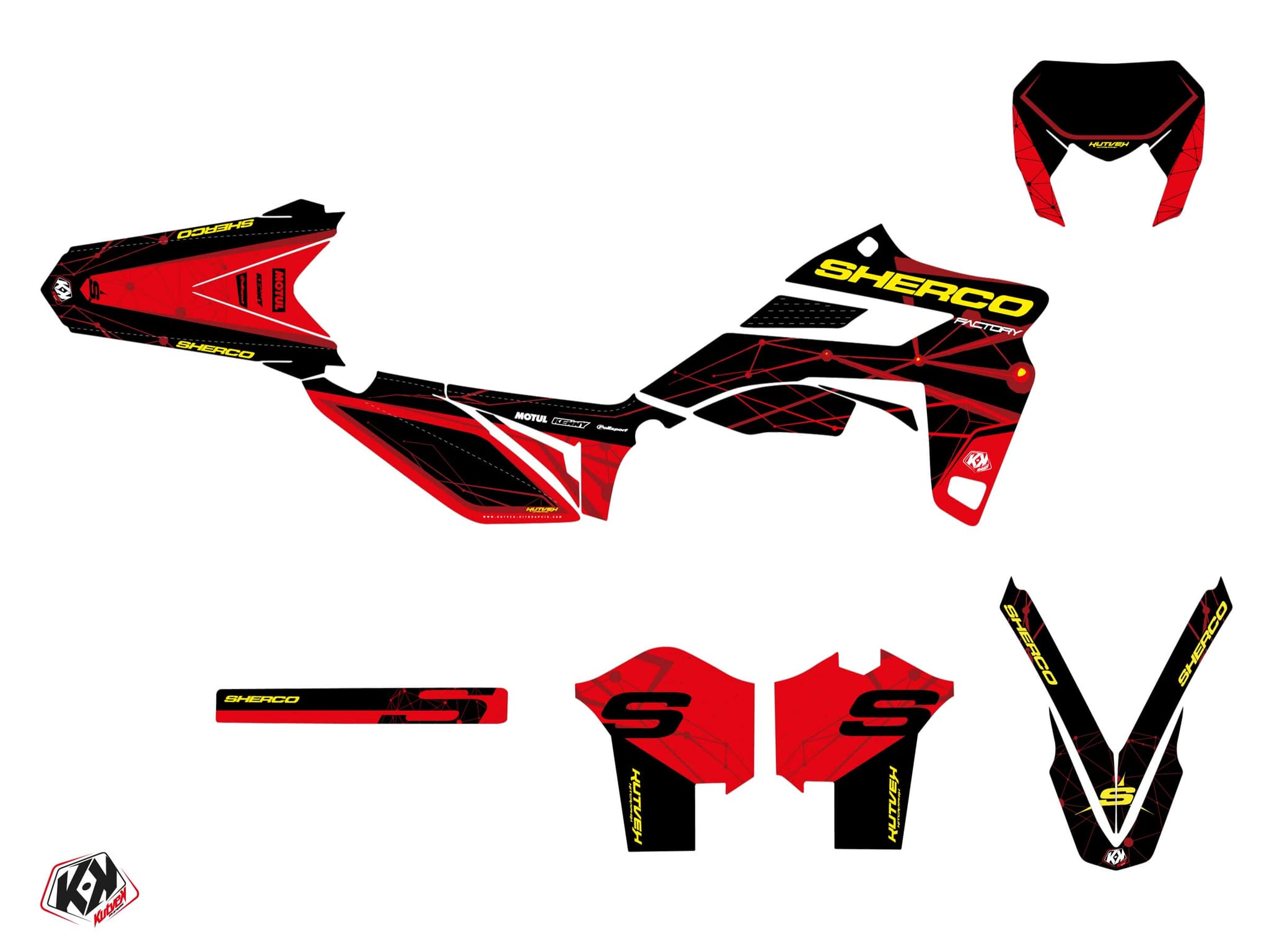 kit graphique 50cc sherco sm rs kosmos rouge | Sherco | Kutvek - View 2